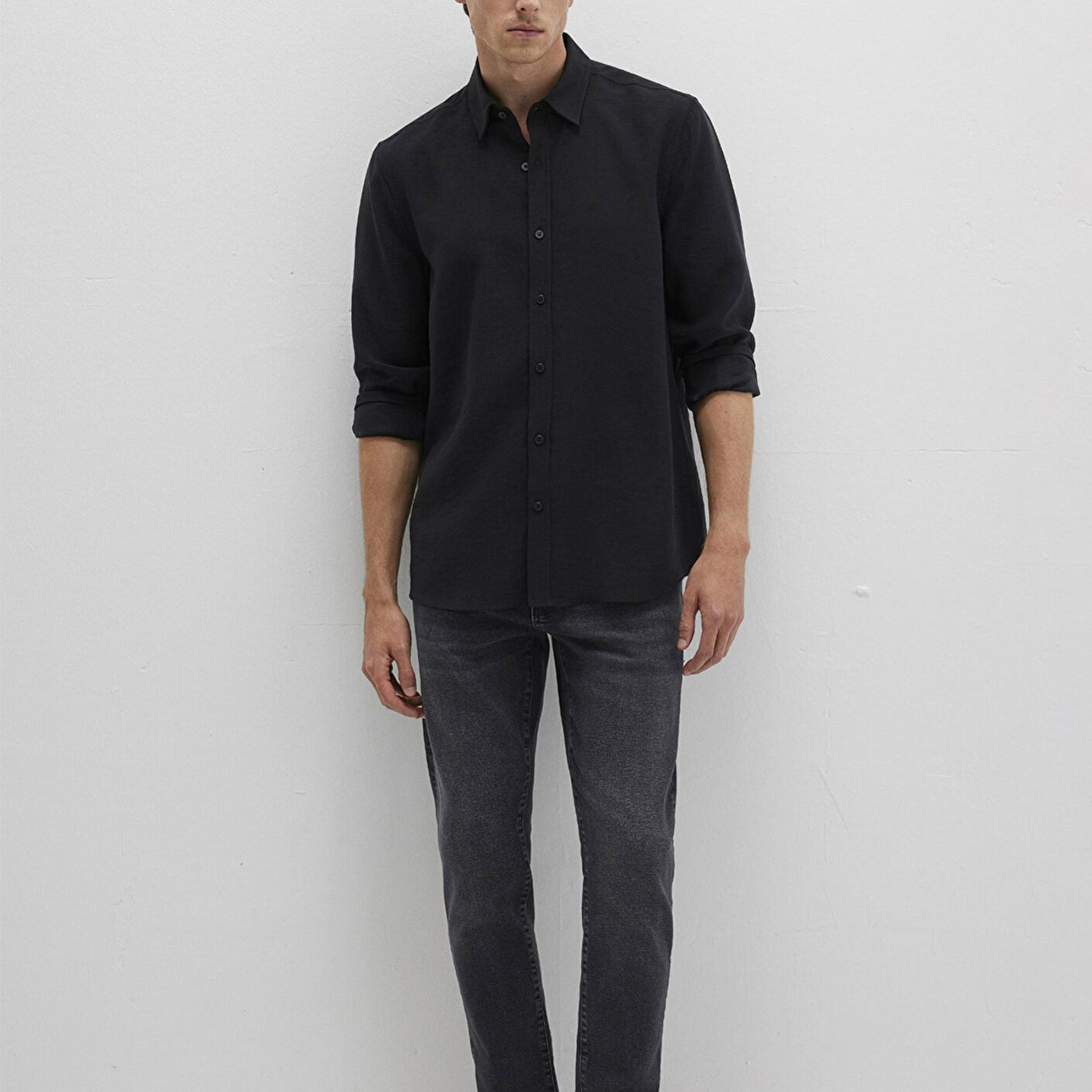 Mavi Siyah (TENCEL™) Liyosel Gömlek Regular Fit / Normal Kesim 0211659-900