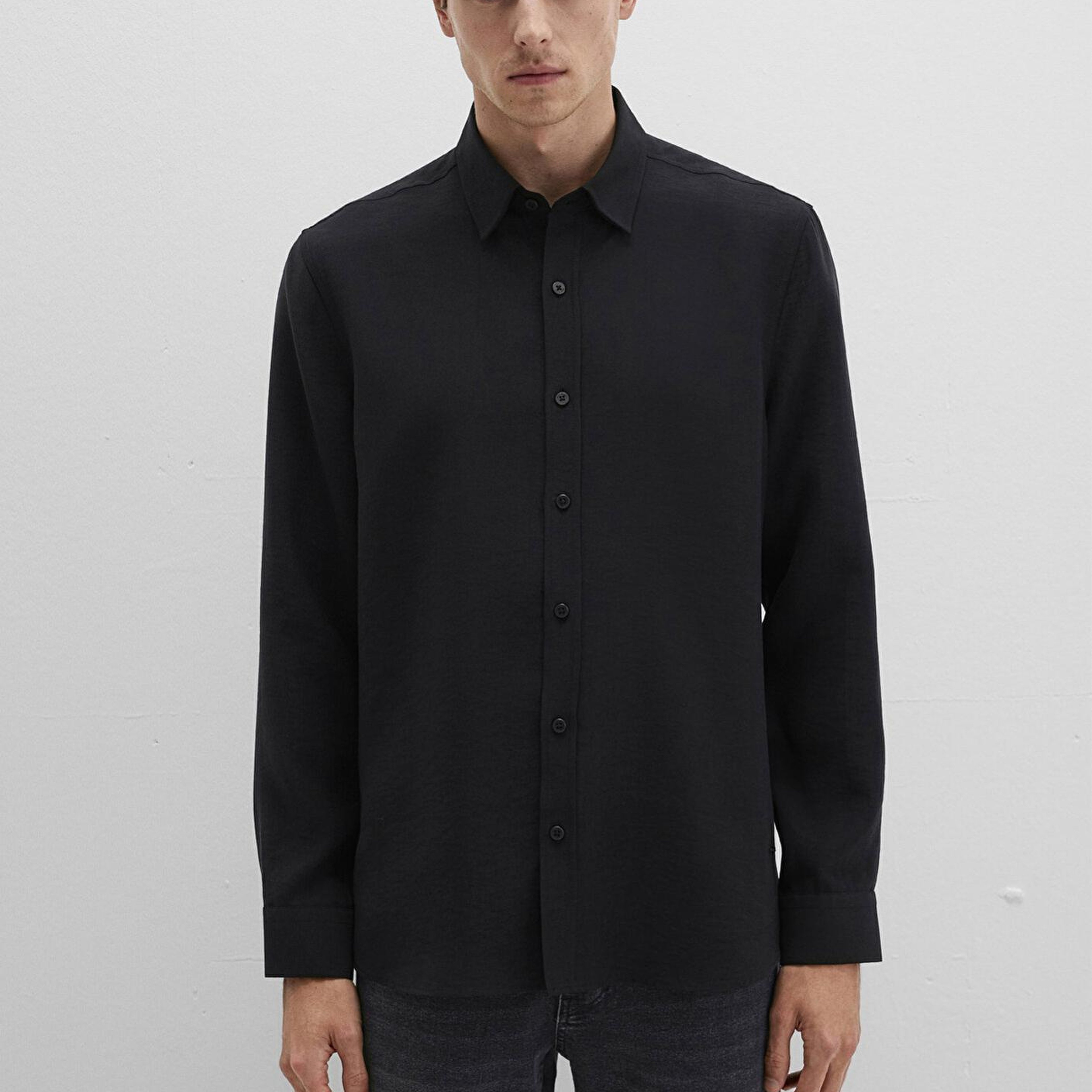 Mavi Siyah (TENCEL™) Liyosel Gömlek Regular Fit / Normal Kesim 0211659-900