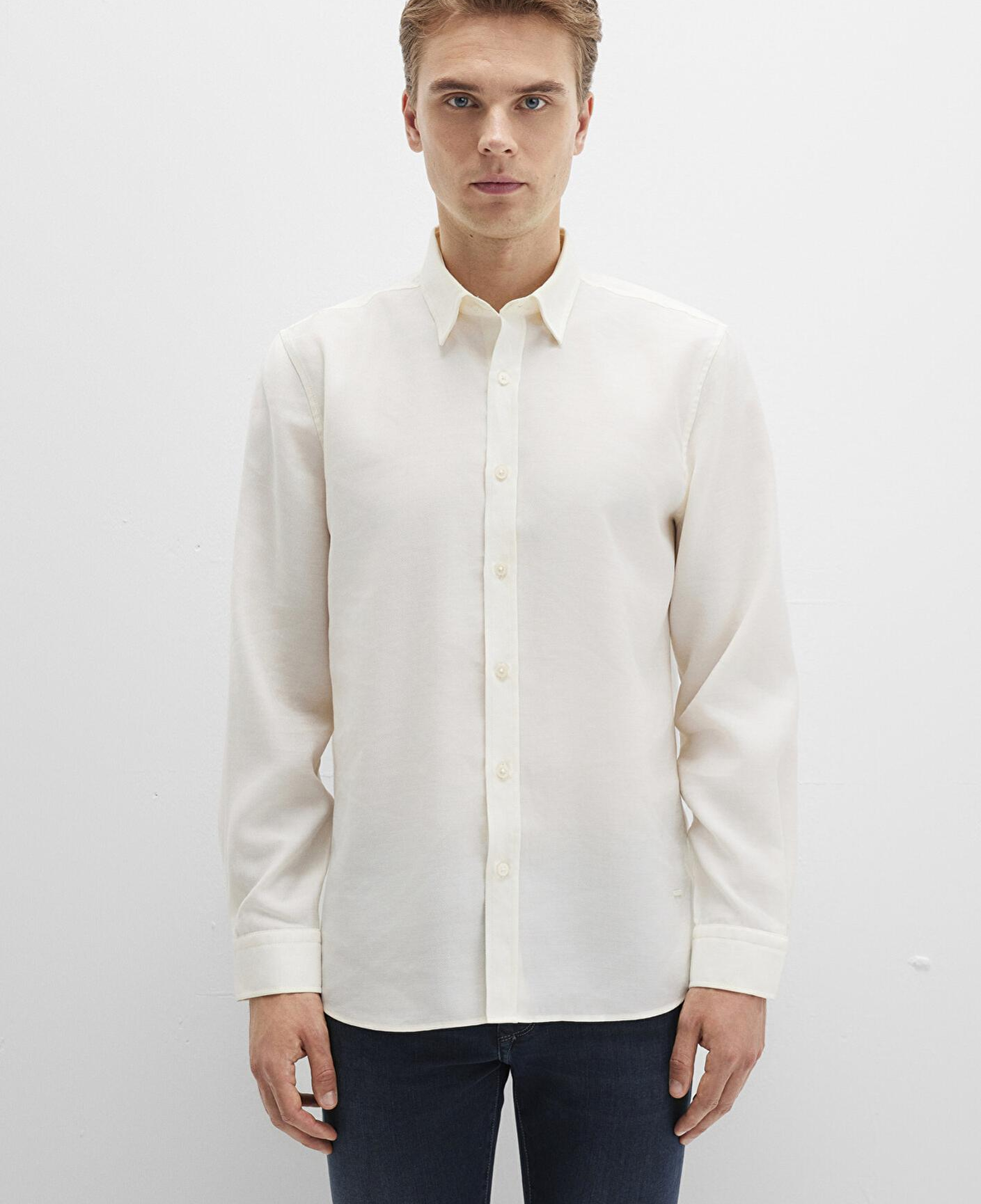 Mavi Ekru (TENCEL™) Liyosel Gömlek Regular Fit / Normal Kesim 0211659-70057