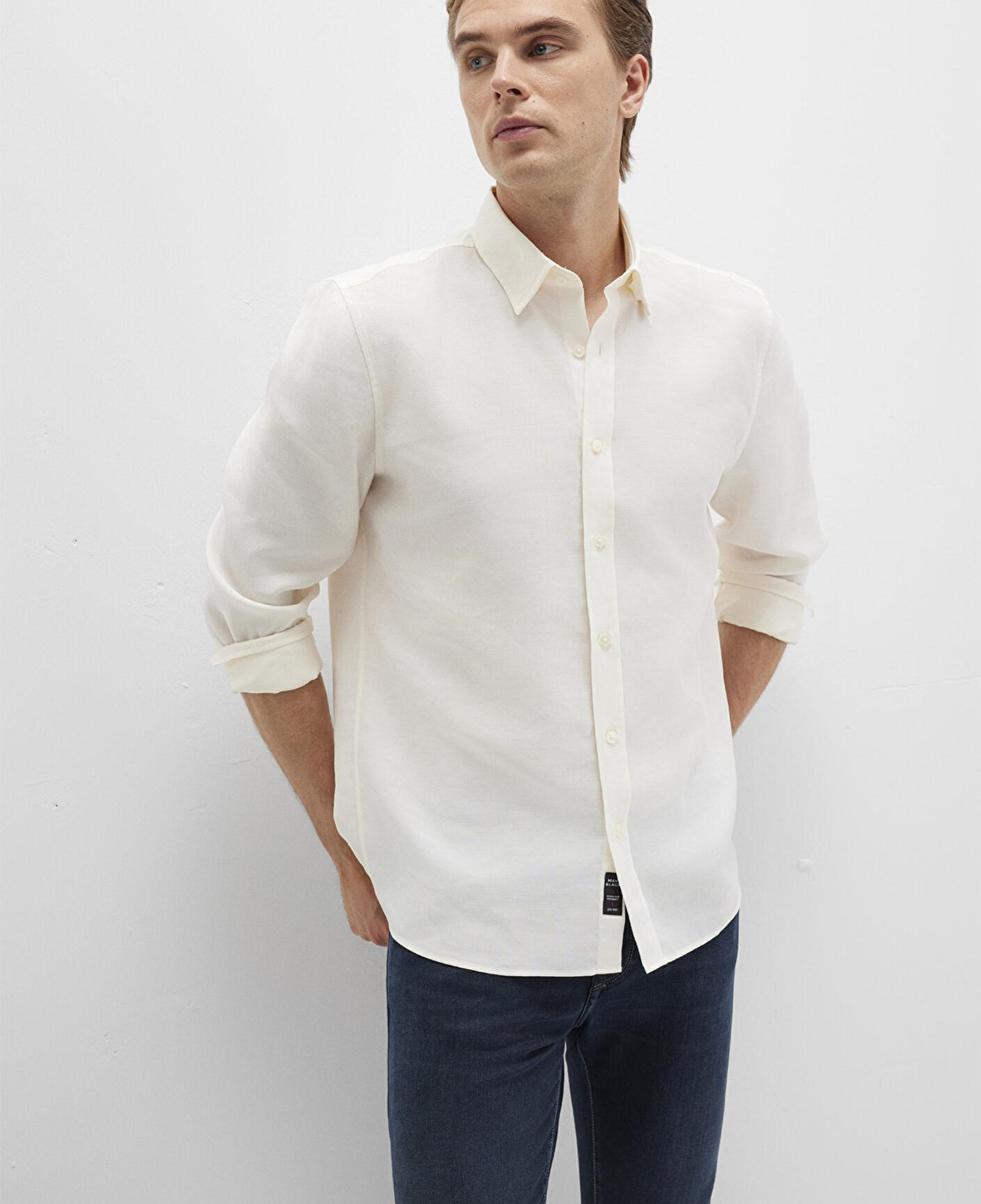 Mavi Ekru (TENCEL™) Liyosel Gömlek Regular Fit / Normal Kesim 0211659-70057