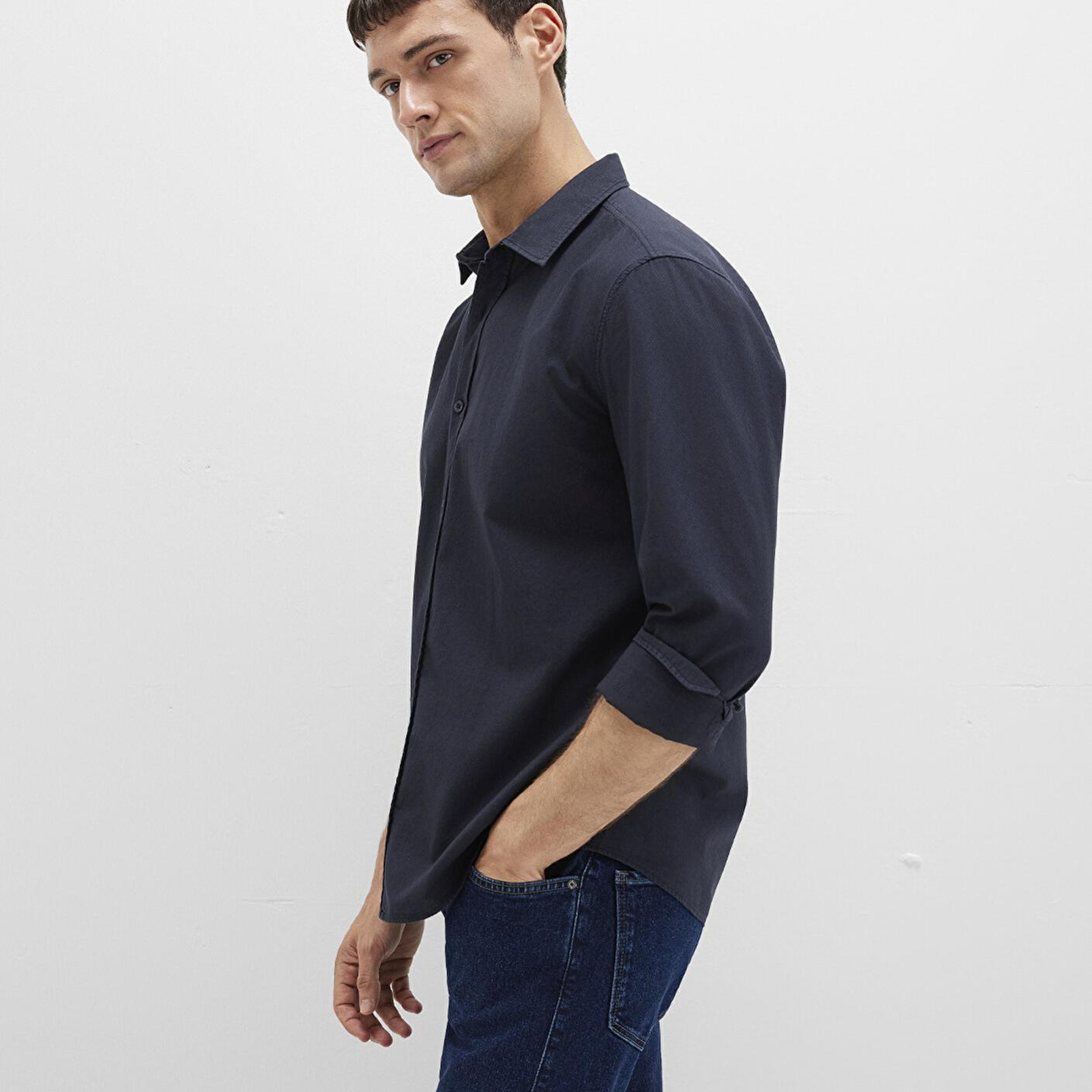 Mavi Lacivert Gömlek Slim Fit / Dar Kesim 0211673-70489