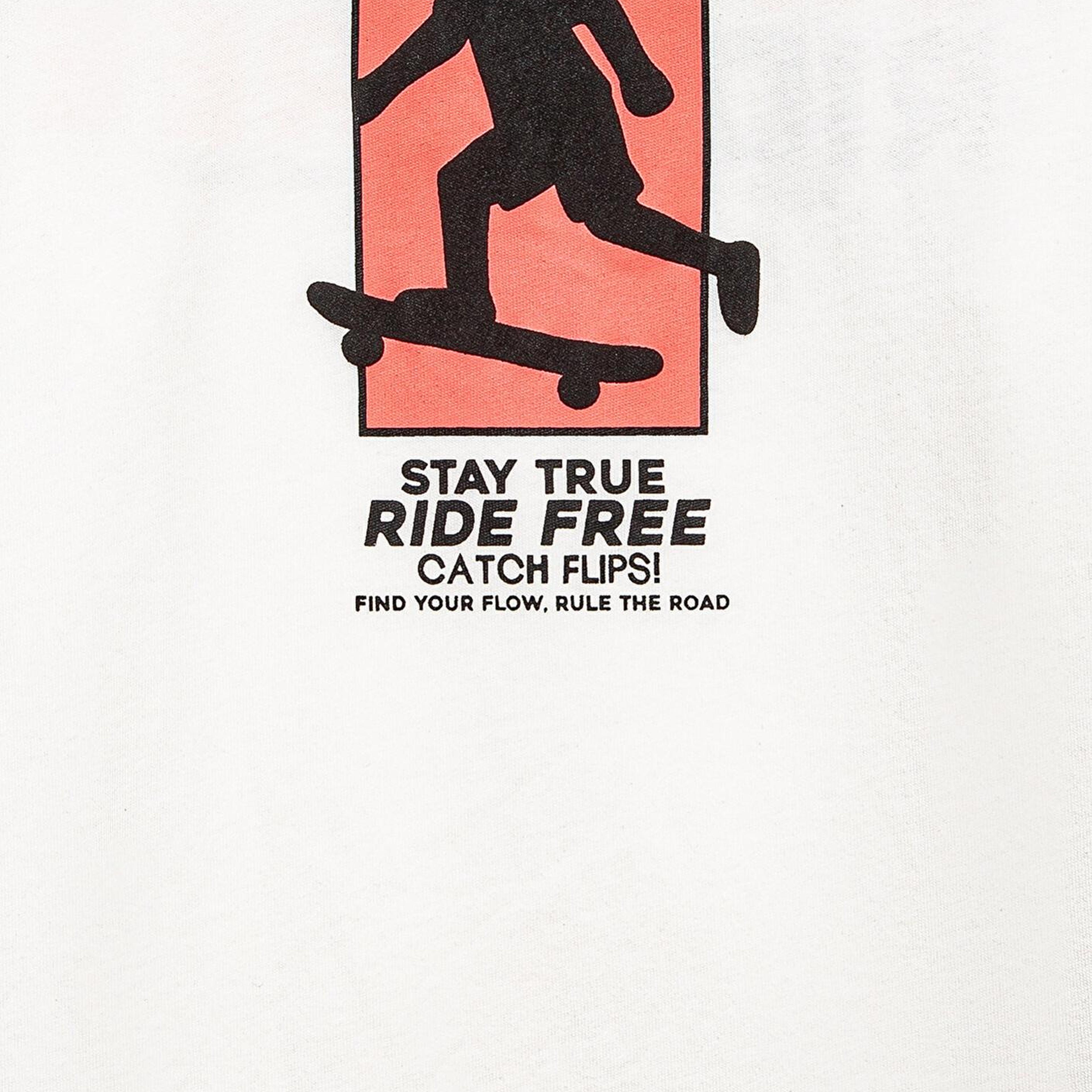 Mavi Baskılı Ekru Tişört Loose Fit / Bol Rahat Kesim 6610367-70057