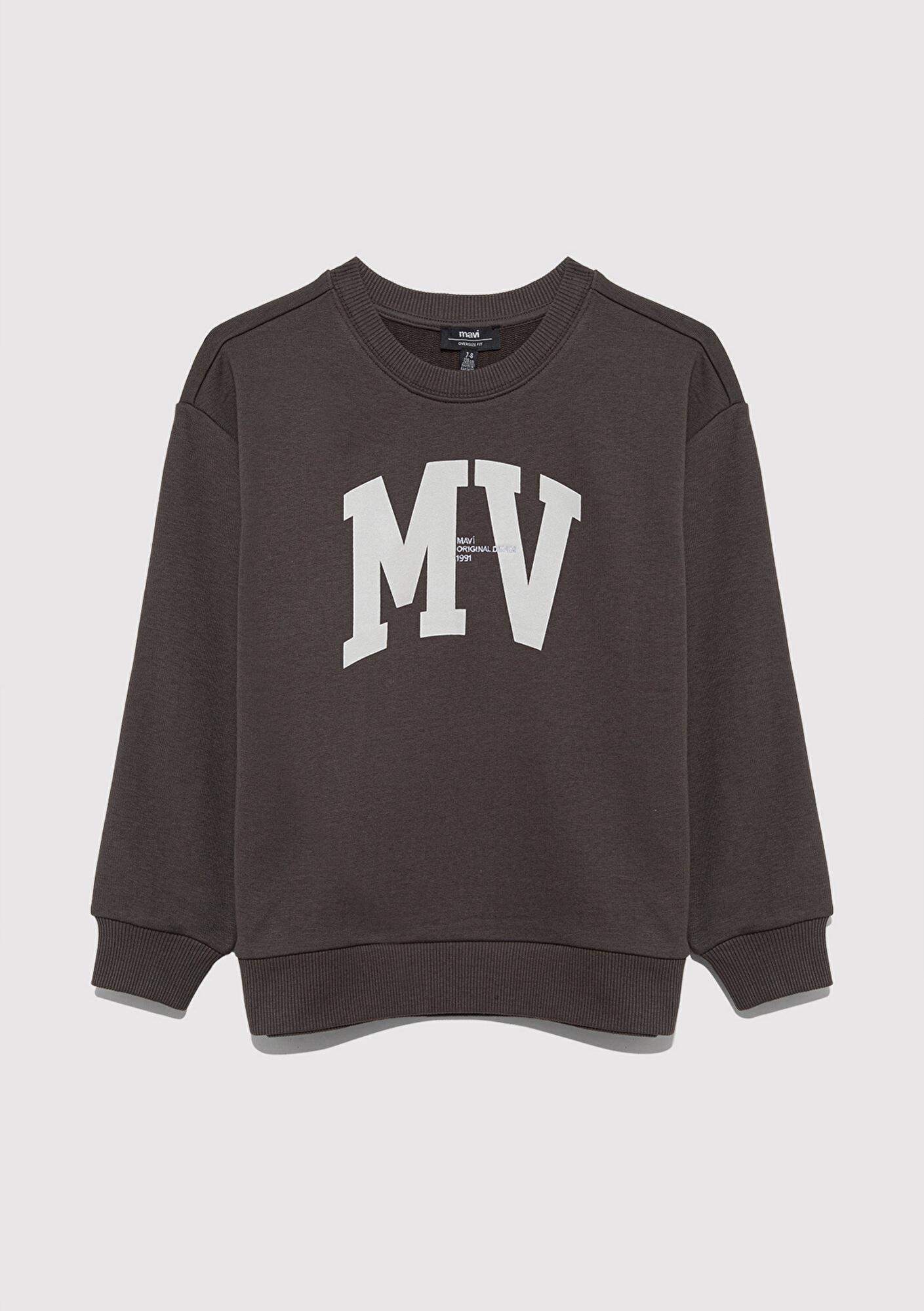 Mavi MV Baskılı Kahverengi Sweatshirt 6S10054-71593