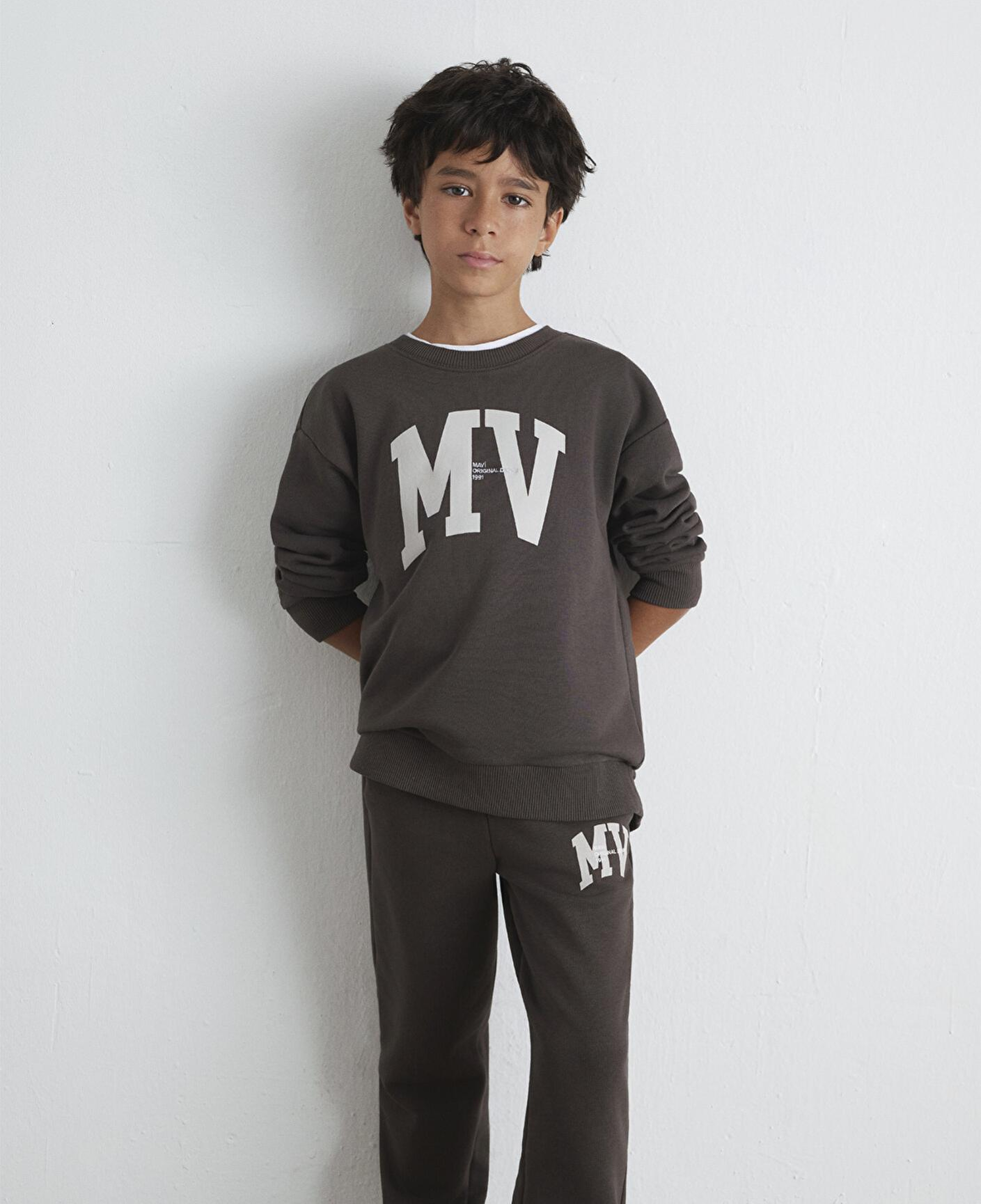 Mavi MV Baskılı Kahverengi Sweatshirt 6S10054-71593
