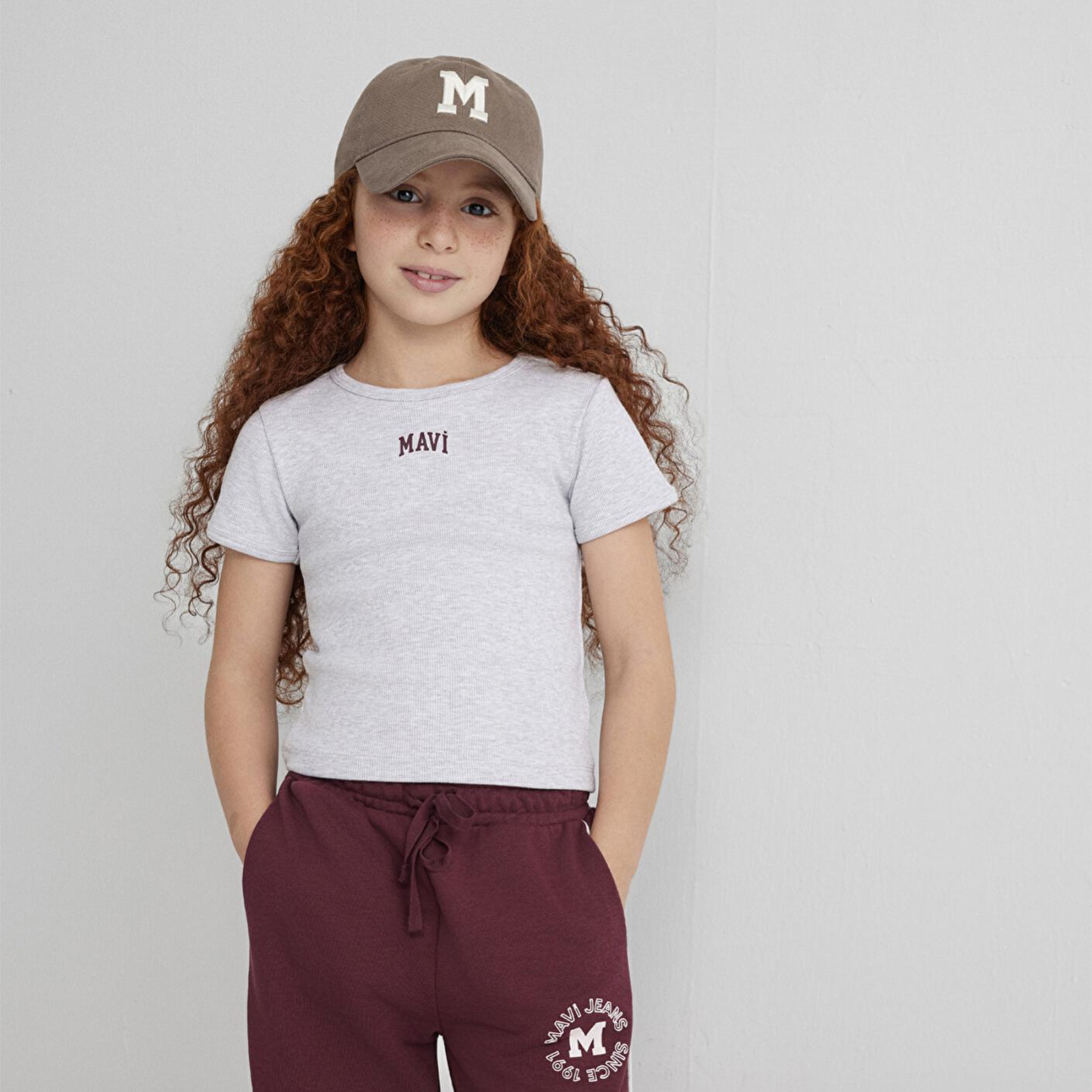 Mavi Mavi Logo Baskılı Gri Tişört Fitted / Vücuda Oturan Kesim 7610350-88467