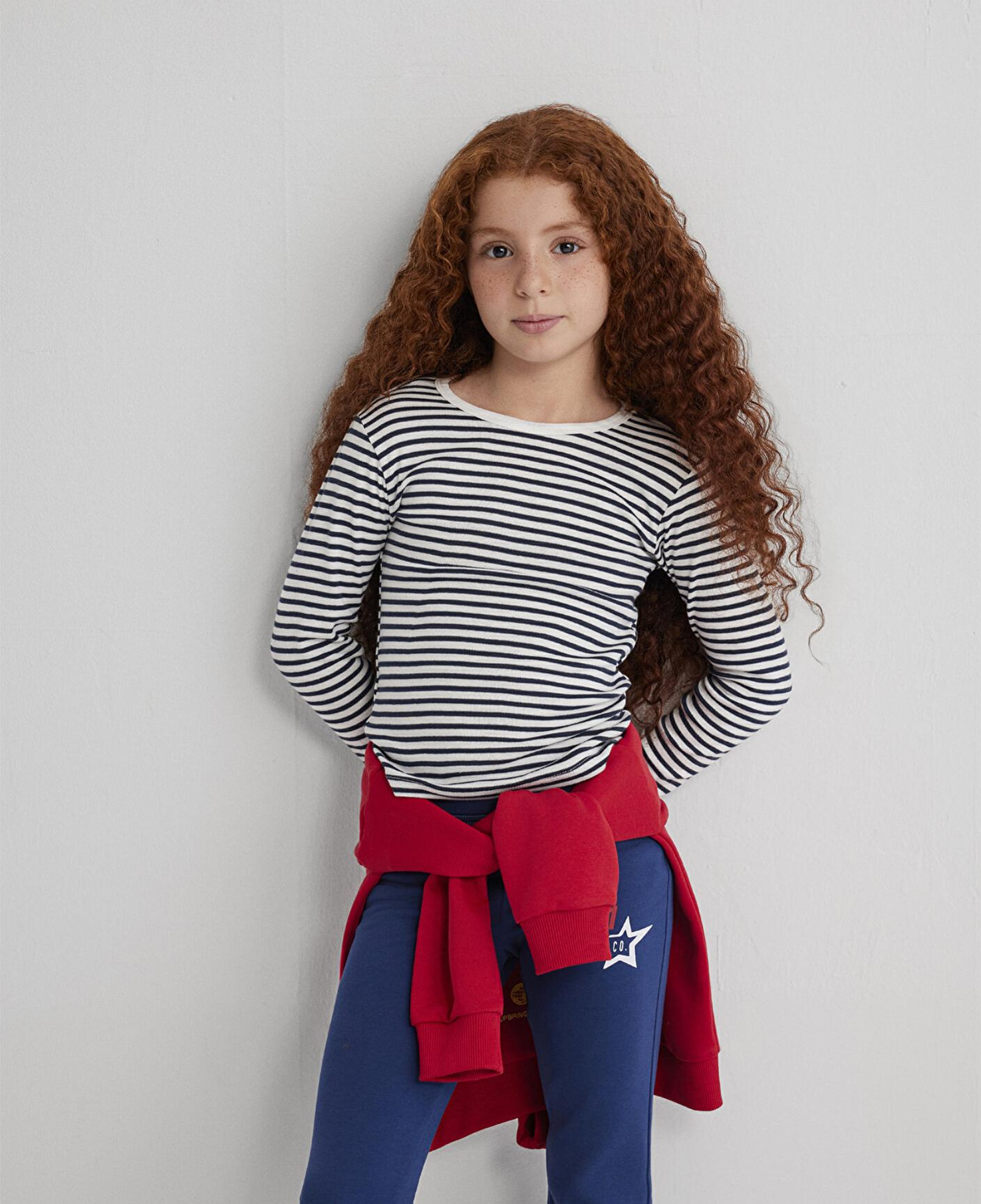 Mavi Çizgili Basic Tişört Fitted / Vücuda Oturan Kesim 7610351-86625