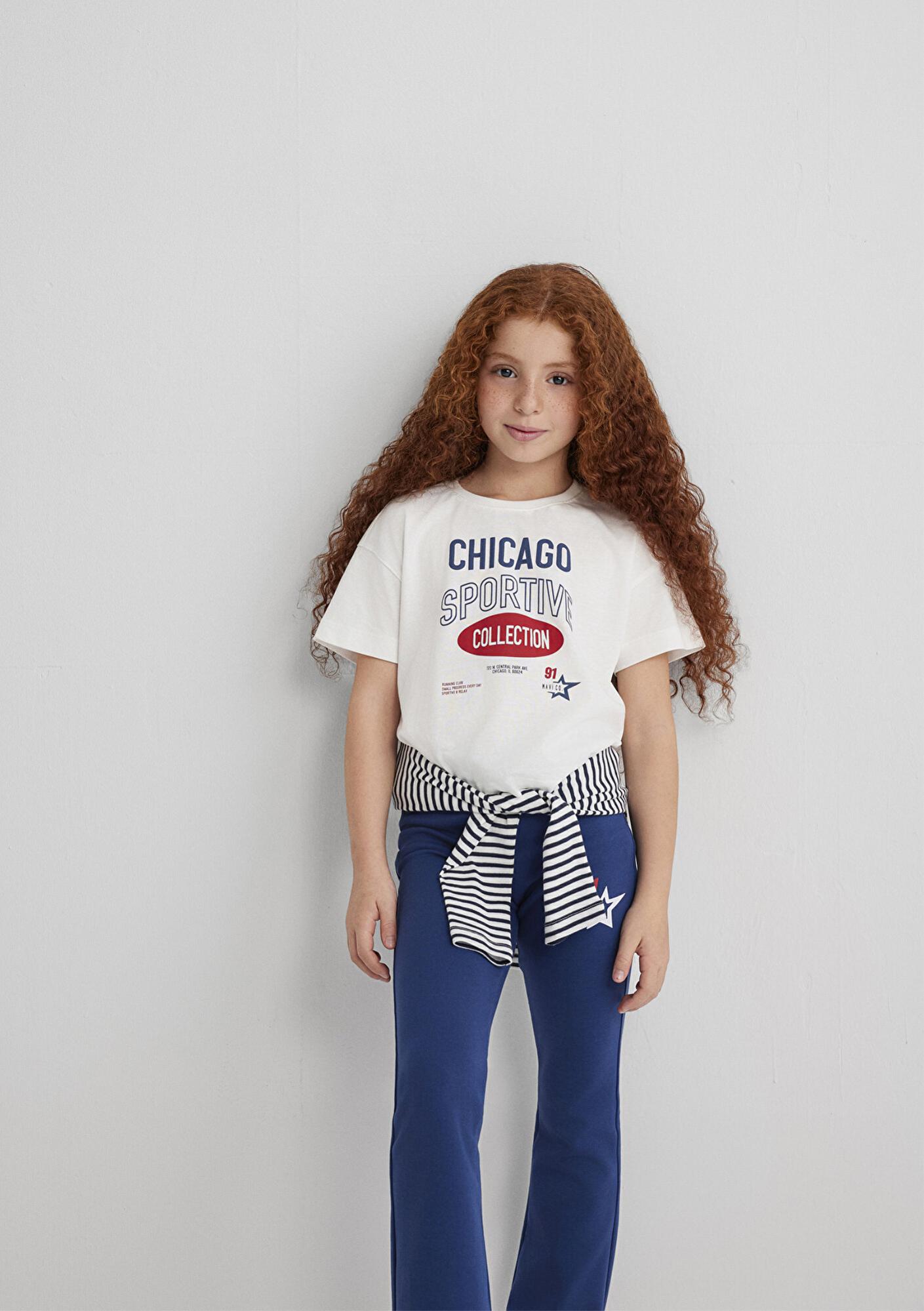 Mavi Chicago Baskılı Ekru Tişört Loose Fit / Bol Rahat Kesim 7610344-70057