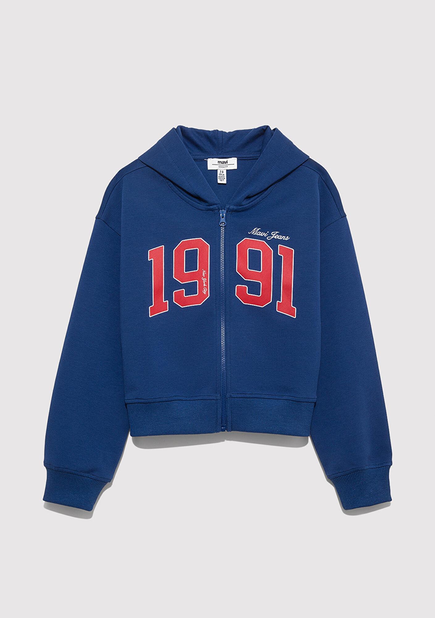 Mavi 1991 Baskılı Fermuarlı Sweatshirt 7S10119-70721