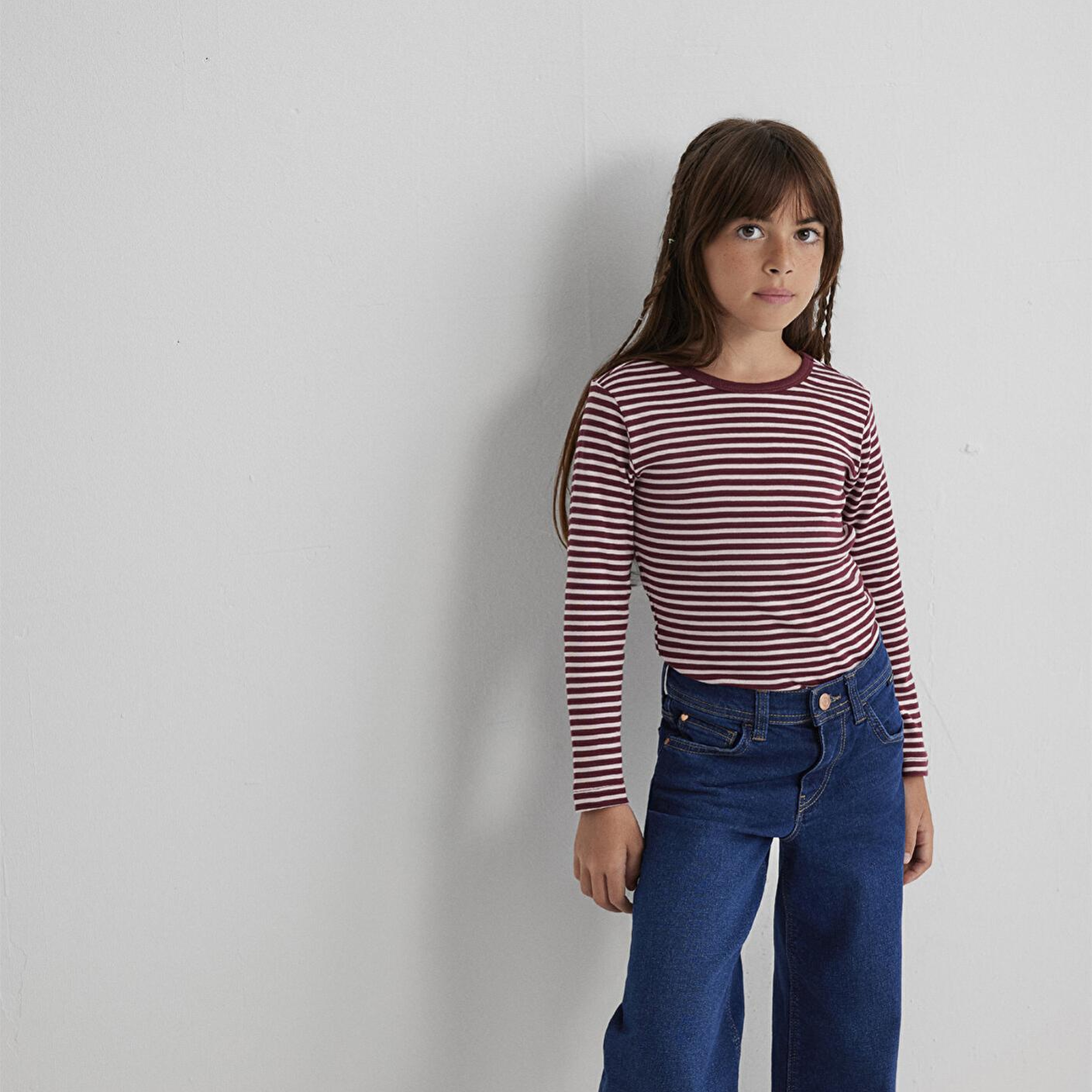 Mavi Çizgili Basic Tişört Fitted / Vücuda Oturan Kesim 7610351-88614