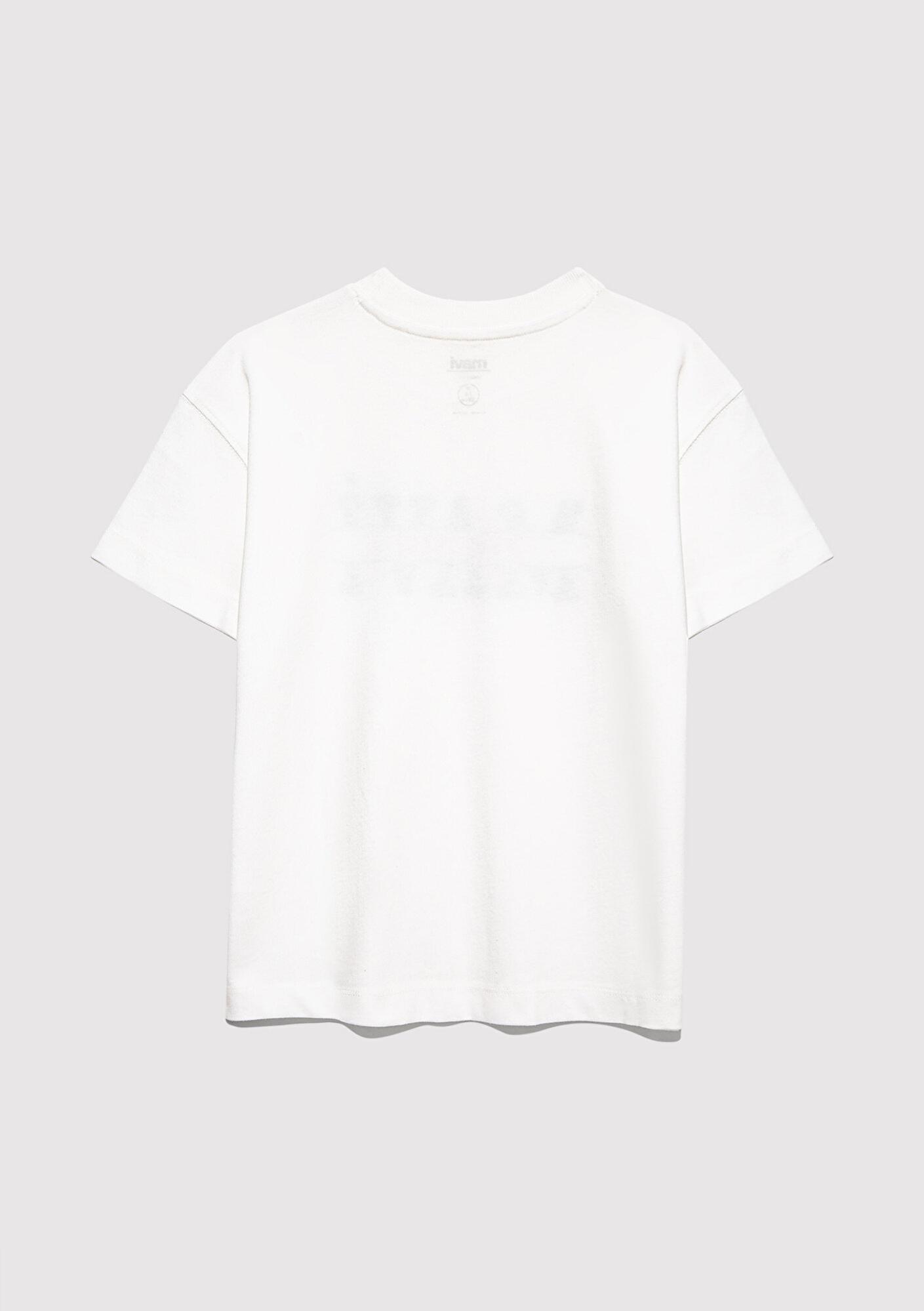 Mavi Mavi Logo Baskılı Ekru Tişört Loose Fit / Bol Rahat Kesim 6610397-70057