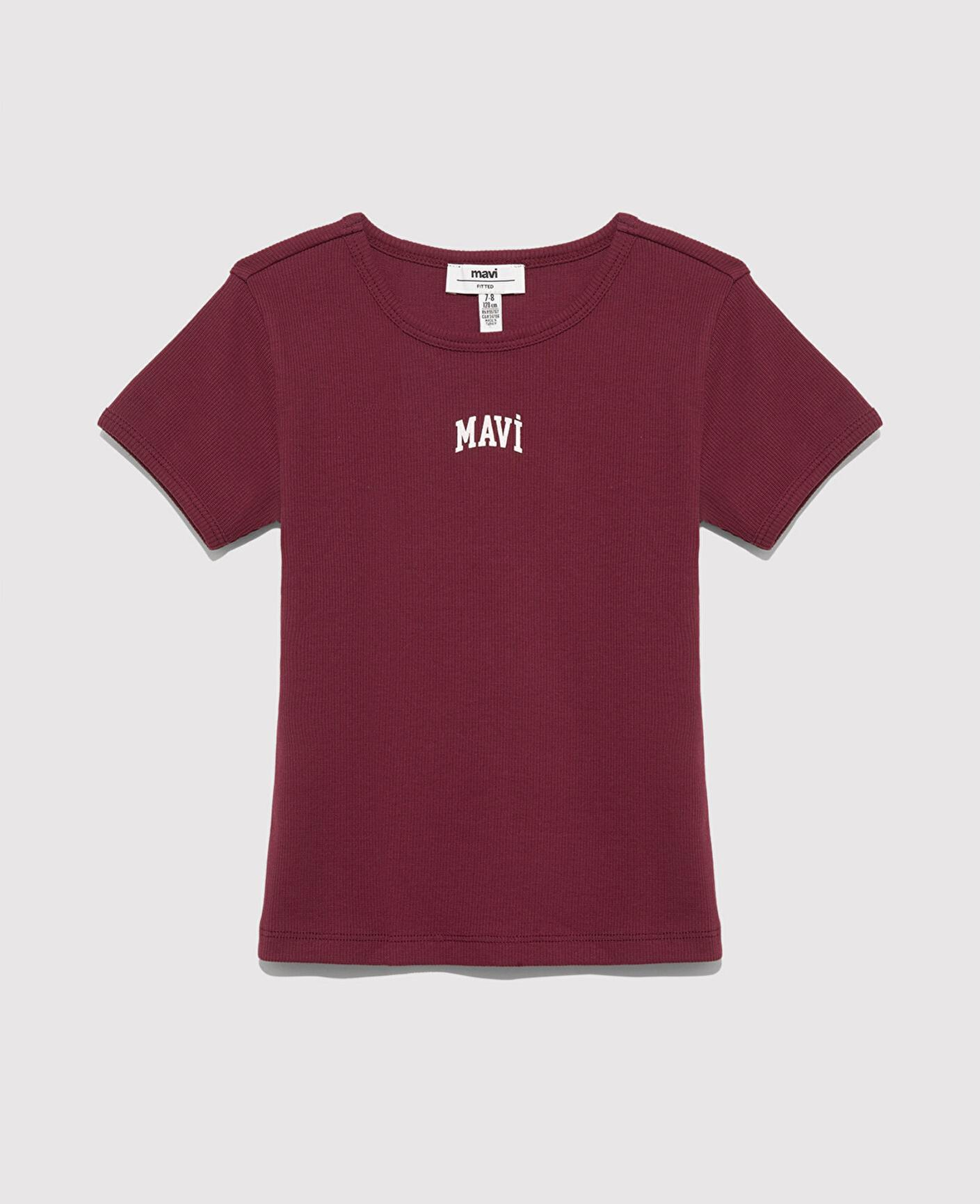 Mavi Mavi Logo Baskılı Bordo Tişört Fitted / Vücuda Oturan Kesim 7610350-70393