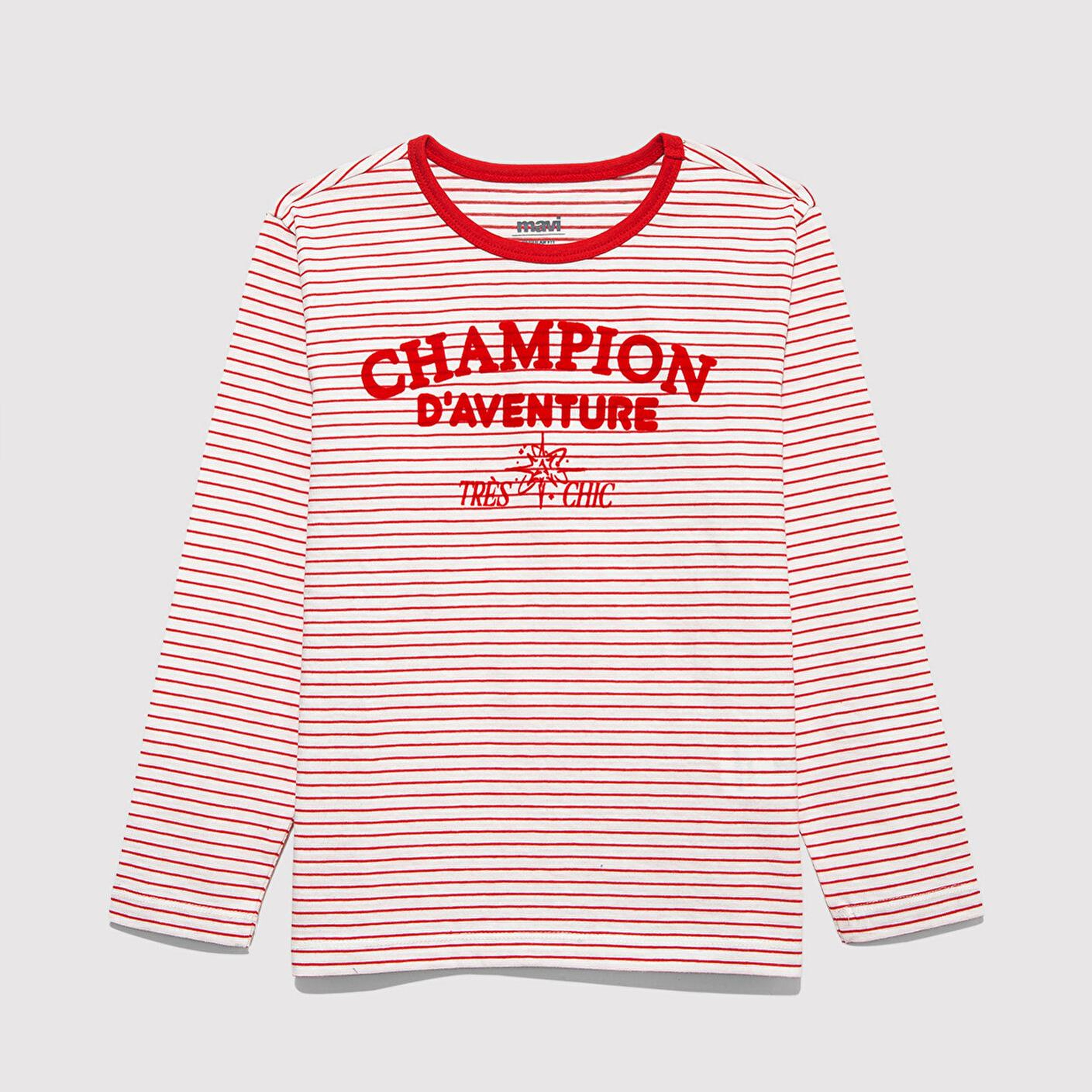 Mavi Uzun Kollu Çizgili Tişört Regular Fit / Normal Kesim 7610357-90989