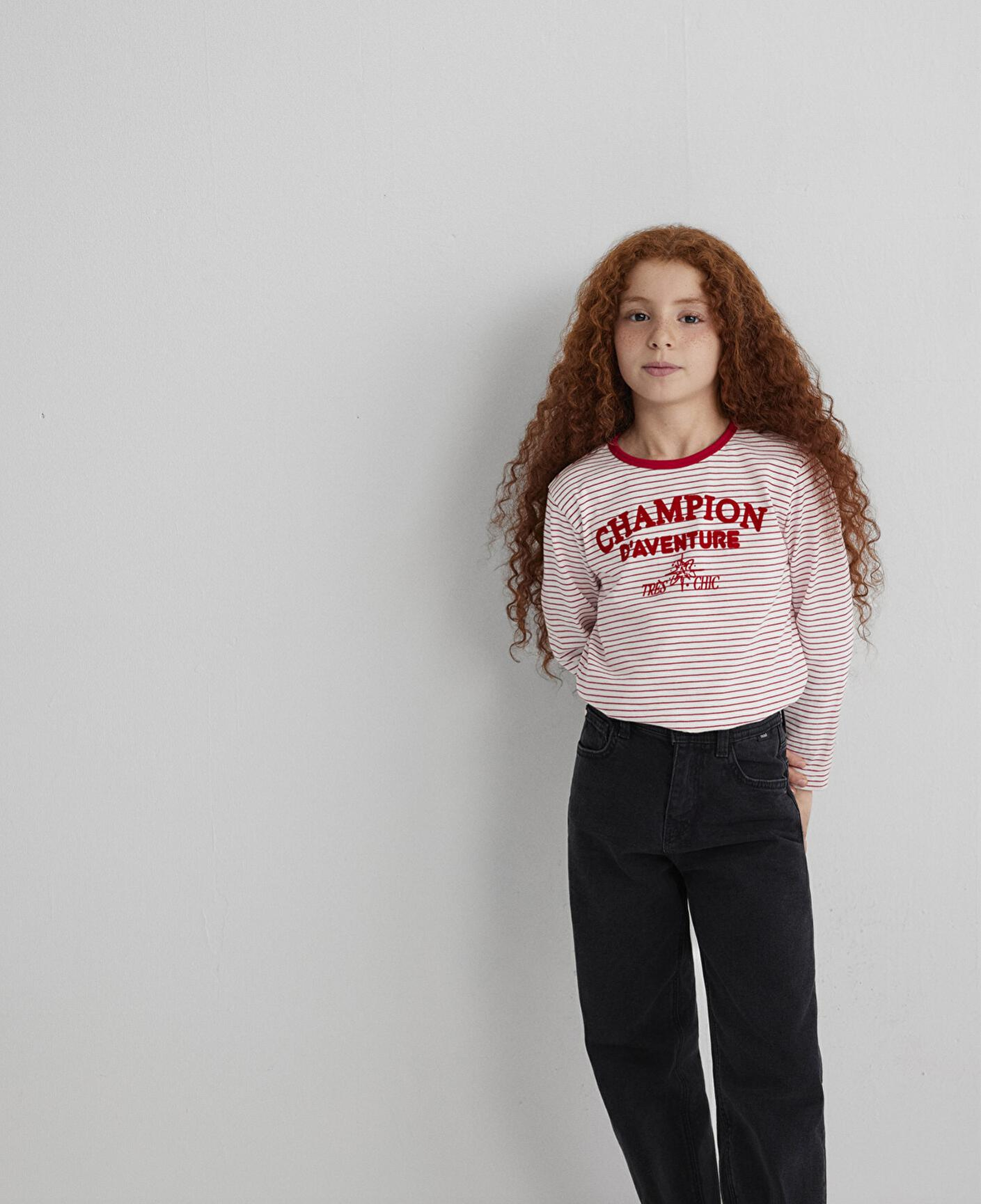 Mavi Uzun Kollu Çizgili Tişört Regular Fit / Normal Kesim 7610357-90989