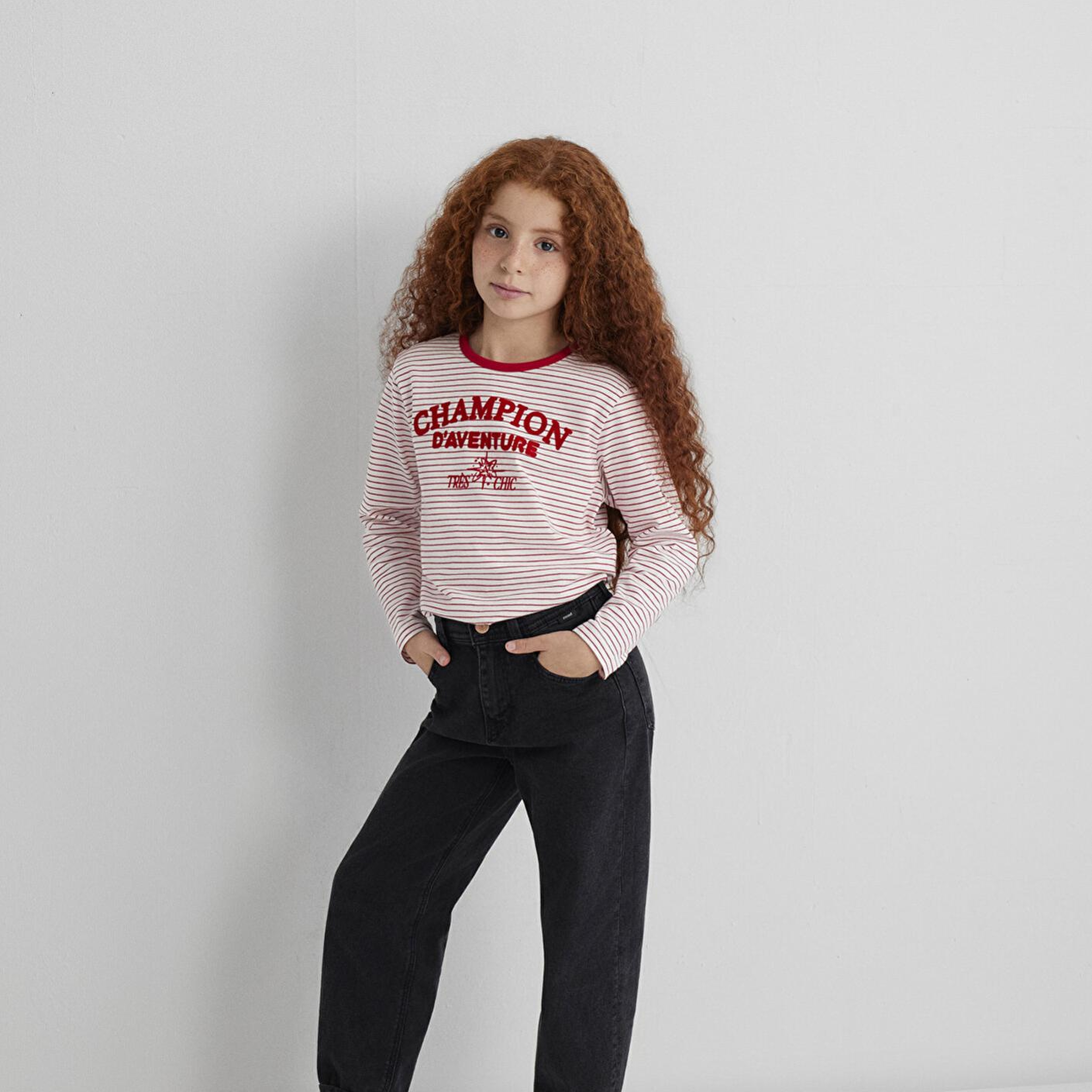 Mavi Uzun Kollu Çizgili Tişört Regular Fit / Normal Kesim 7610357-90989