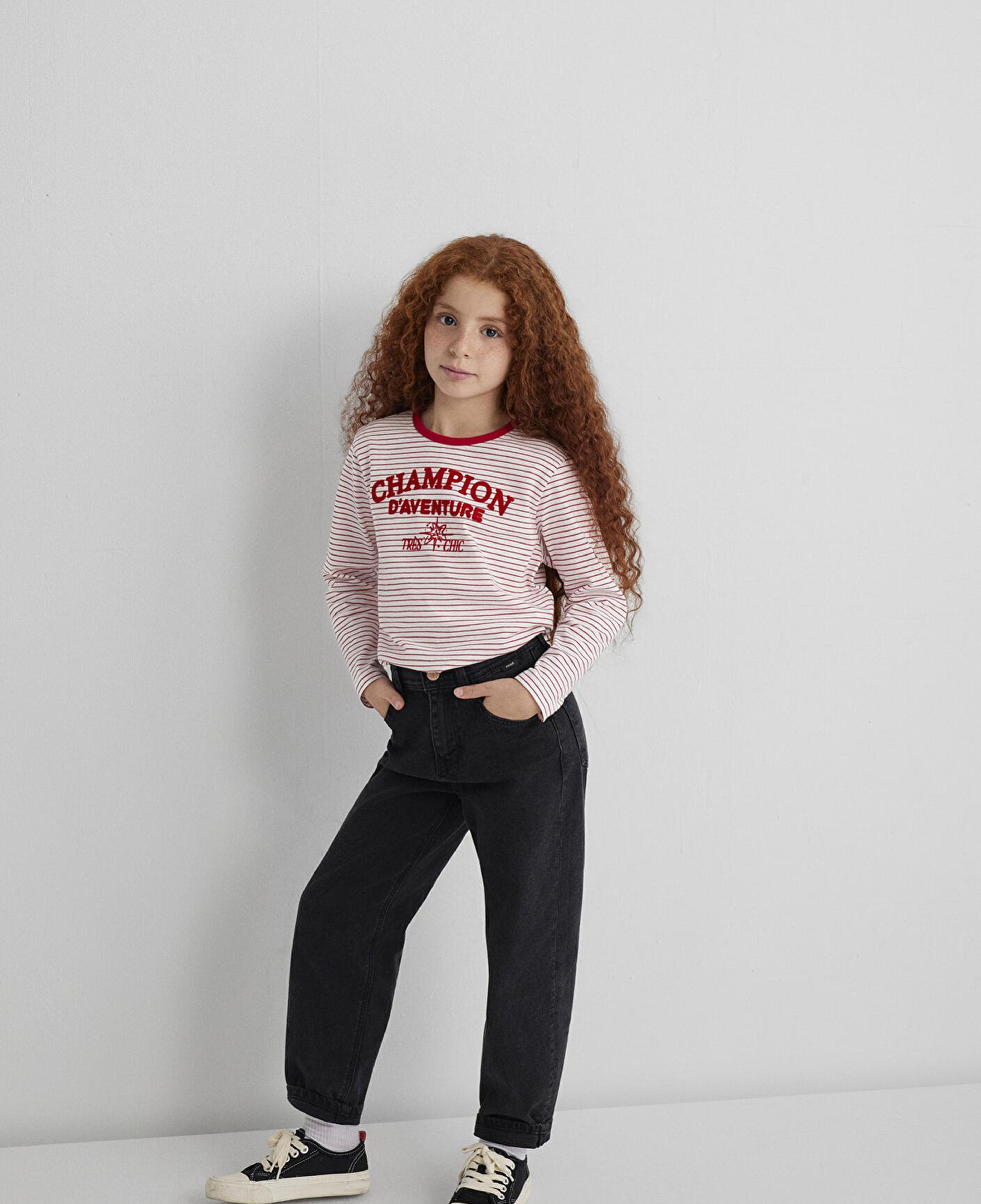 Mavi Uzun Kollu Çizgili Tişört Regular Fit / Normal Kesim 7610357-90989