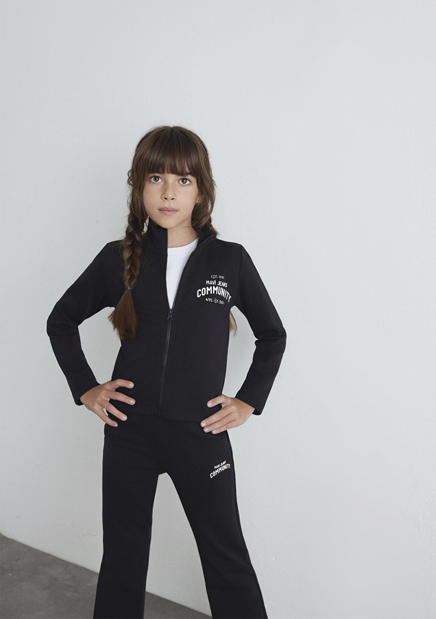 Mavi Mavi Jeans Baskılı Siyah İnterlok Sweatshirt 7S10129-900