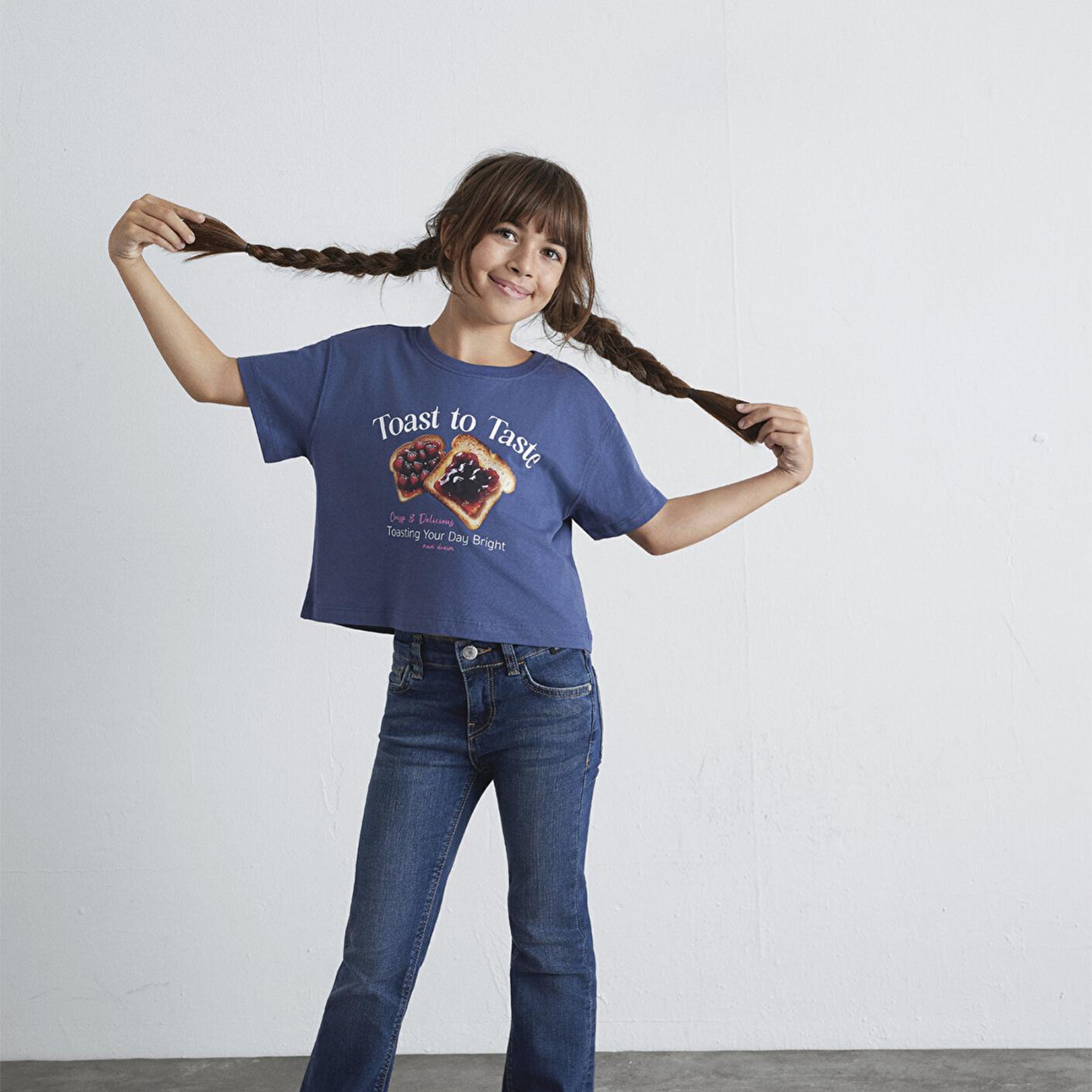 Mavi Baskılı Lacivert Tişört Loose Fit / Bol Rahat Kesim 7610354-87737