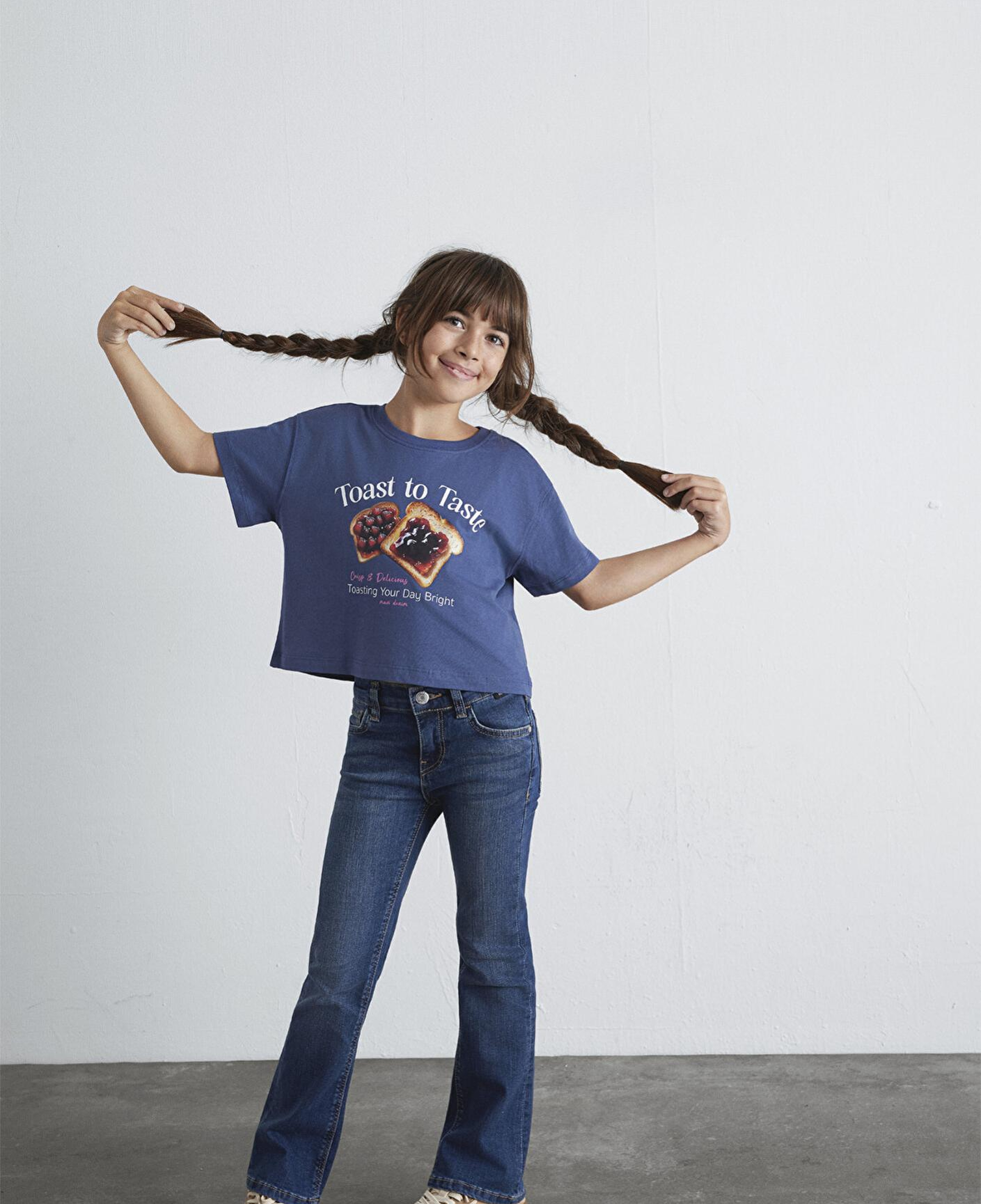 Mavi Baskılı Lacivert Tişört Loose Fit / Bol Rahat Kesim 7610354-87737