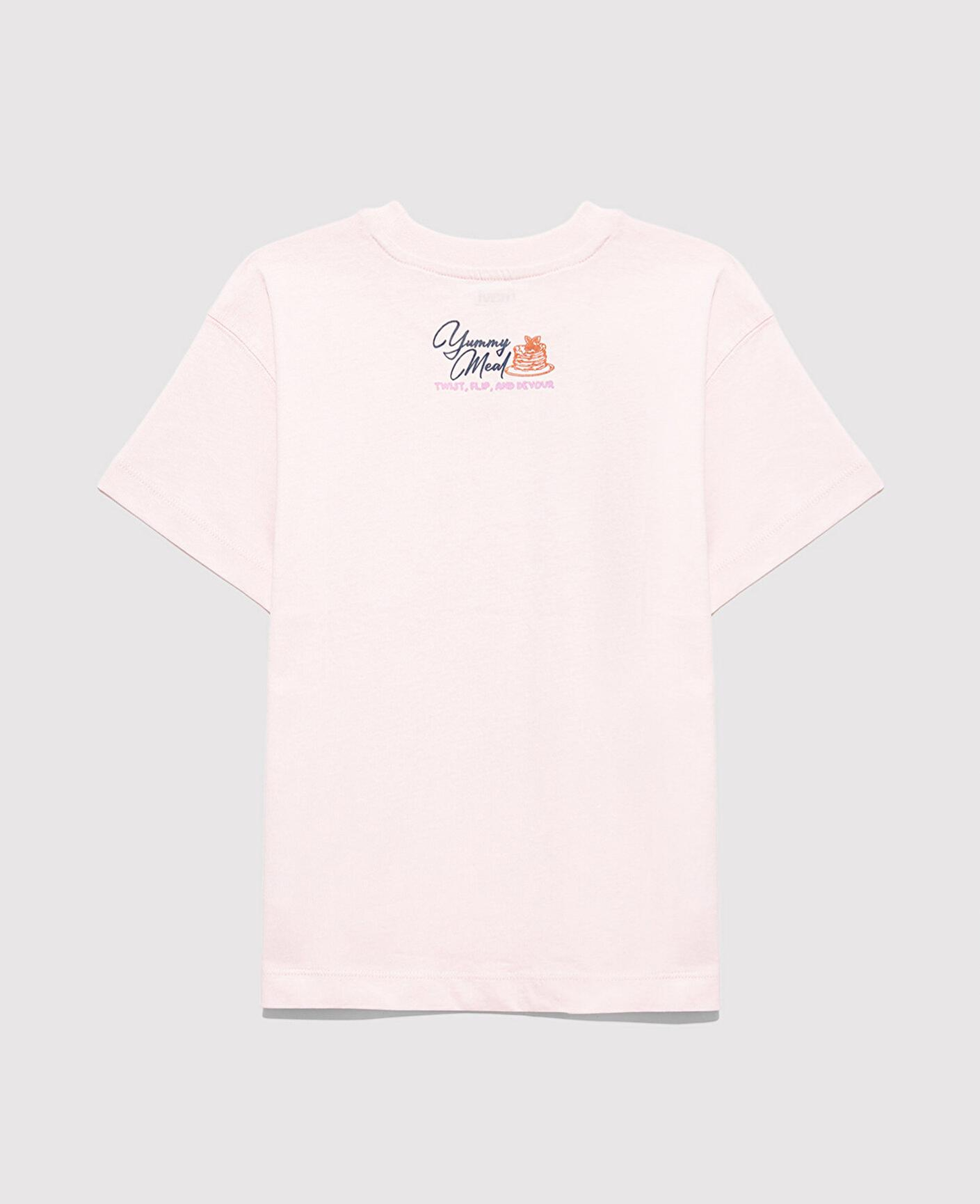 Mavi Baskılı Pembe Tişört Loose Fit / Bol Rahat Kesim 7610353-90773