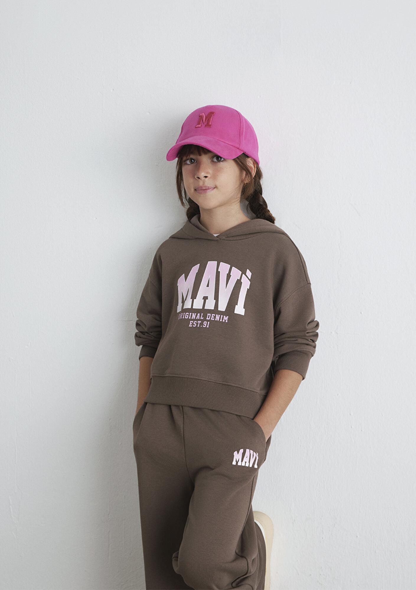 Mavi Mavi Logo Baskılı Kahverengi Sweatshirt 7S10124-87181