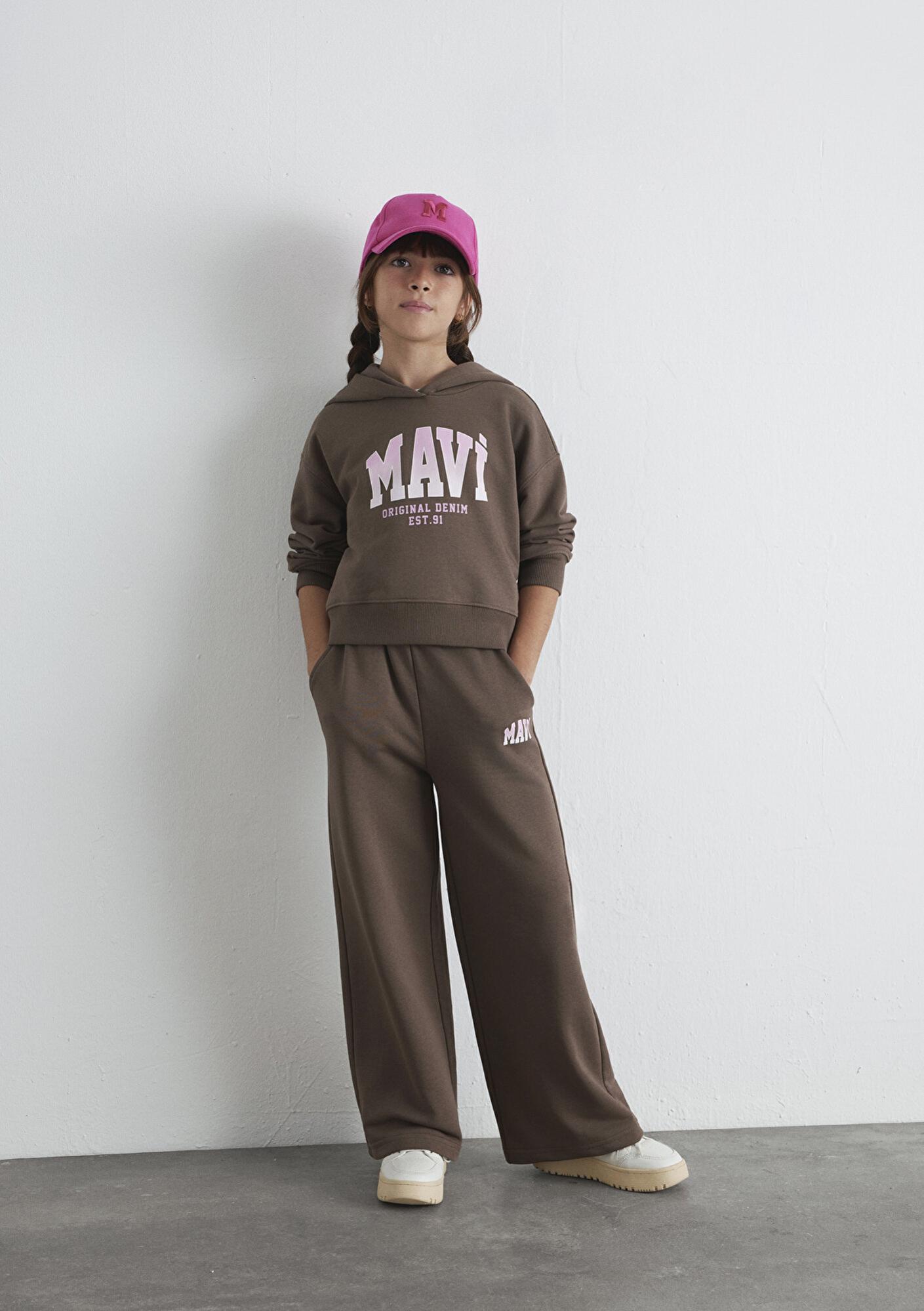 Mavi Mavi Logo Baskılı Kahverengi Sweatshirt 7S10124-87181