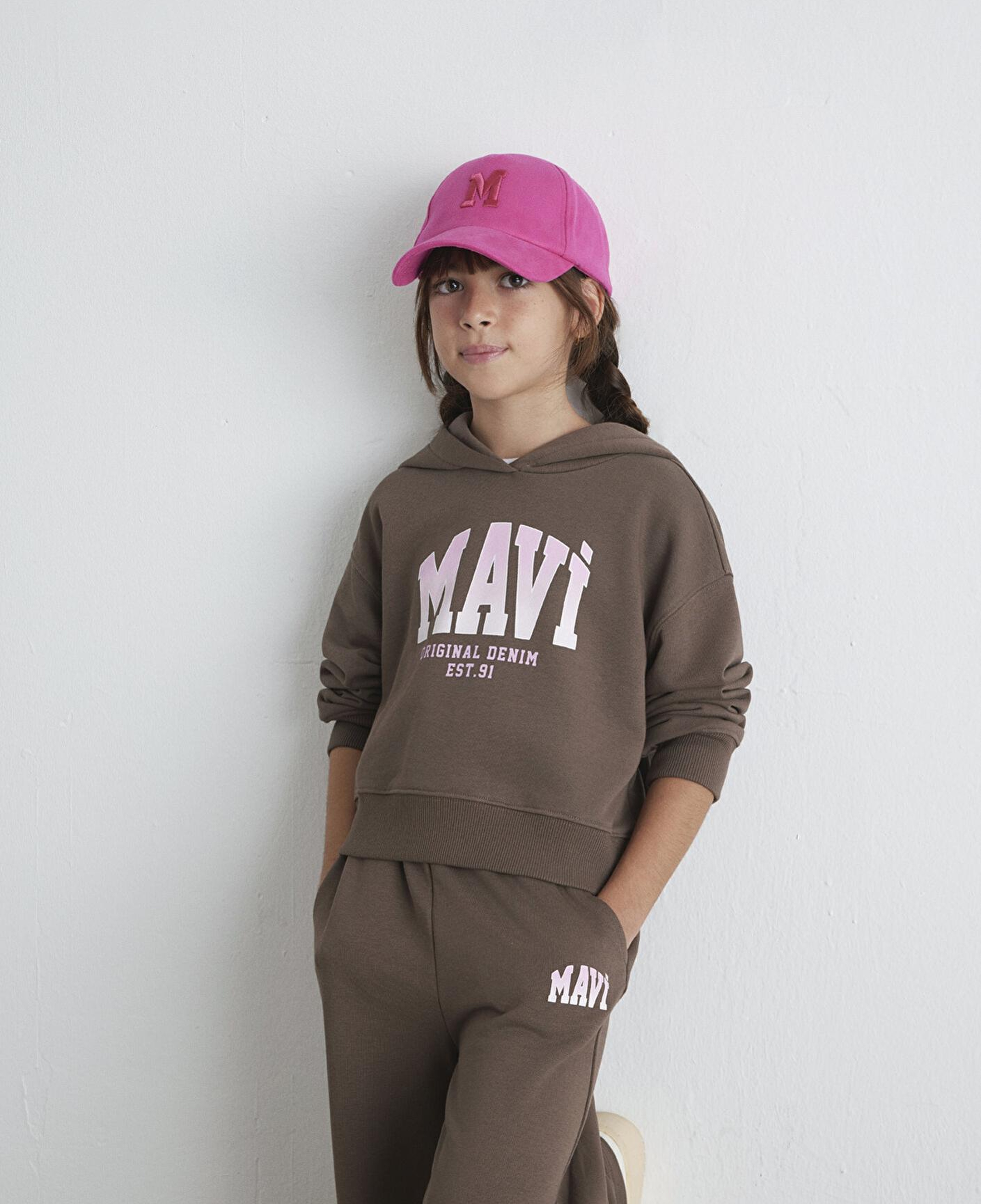 Mavi Mavi Logo Baskılı Kahverengi Sweatshirt 7S10124-87181