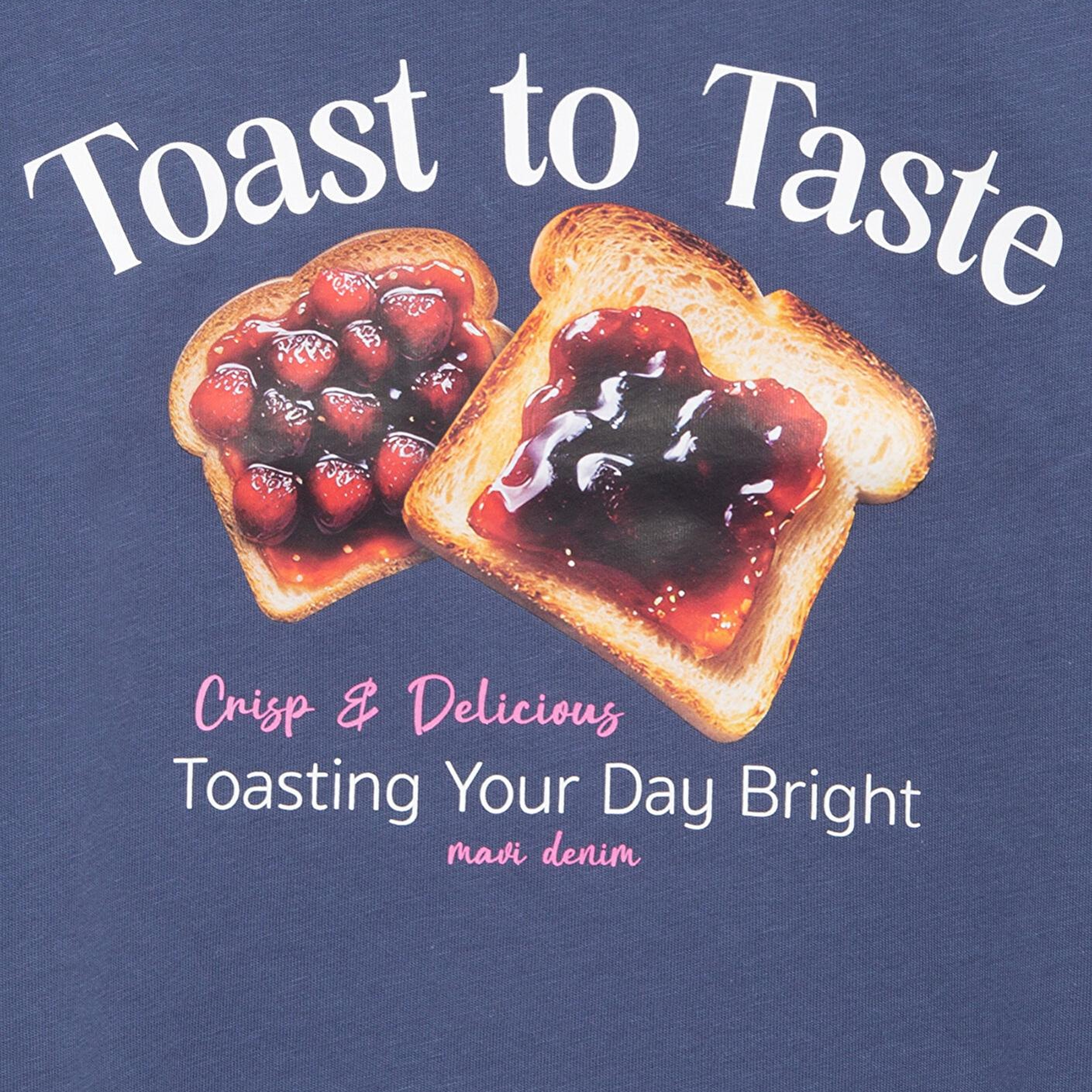 Mavi Baskılı Lacivert Tişört Loose Fit / Bol Rahat Kesim 7610354-87737