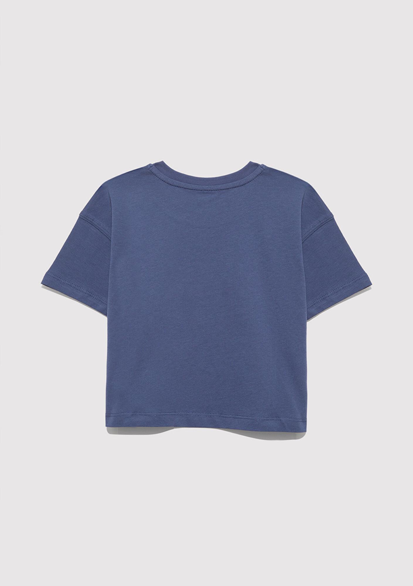 Mavi Baskılı Lacivert Tişört Loose Fit / Bol Rahat Kesim 7610354-87737