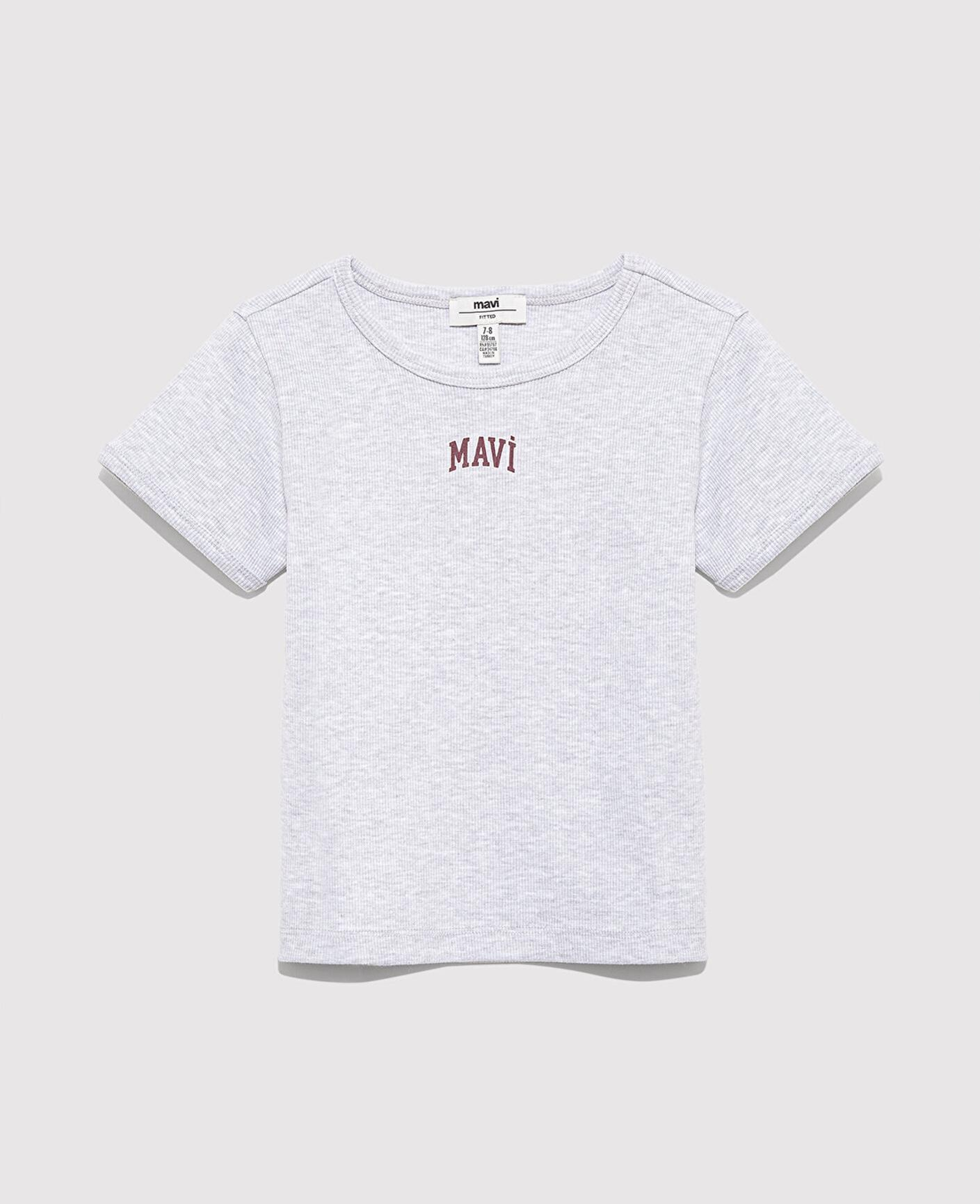 Mavi Mavi Logo Baskılı Gri Tişört Fitted / Vücuda Oturan Kesim 7610350-88467