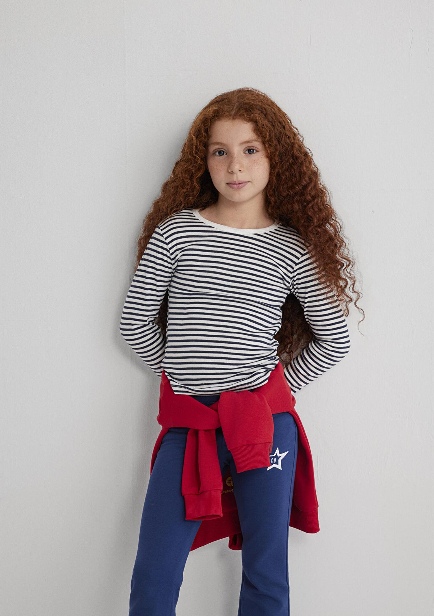 Mavi Çizgili Basic Tişört Fitted / Vücuda Oturan Kesim 7610351-86625