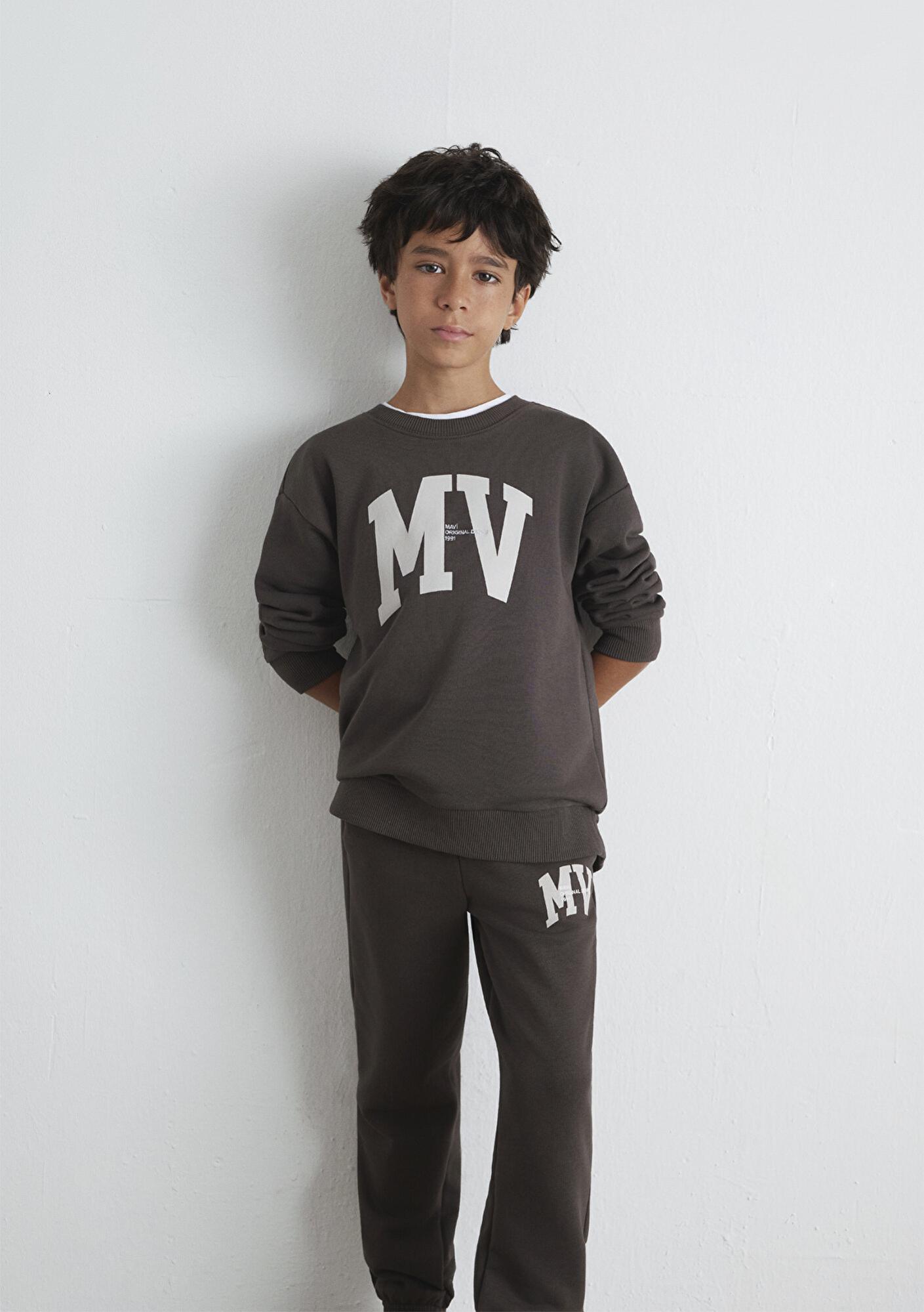 Mavi MV Baskılı Kahverengi Sweatshirt 6S10054-71593