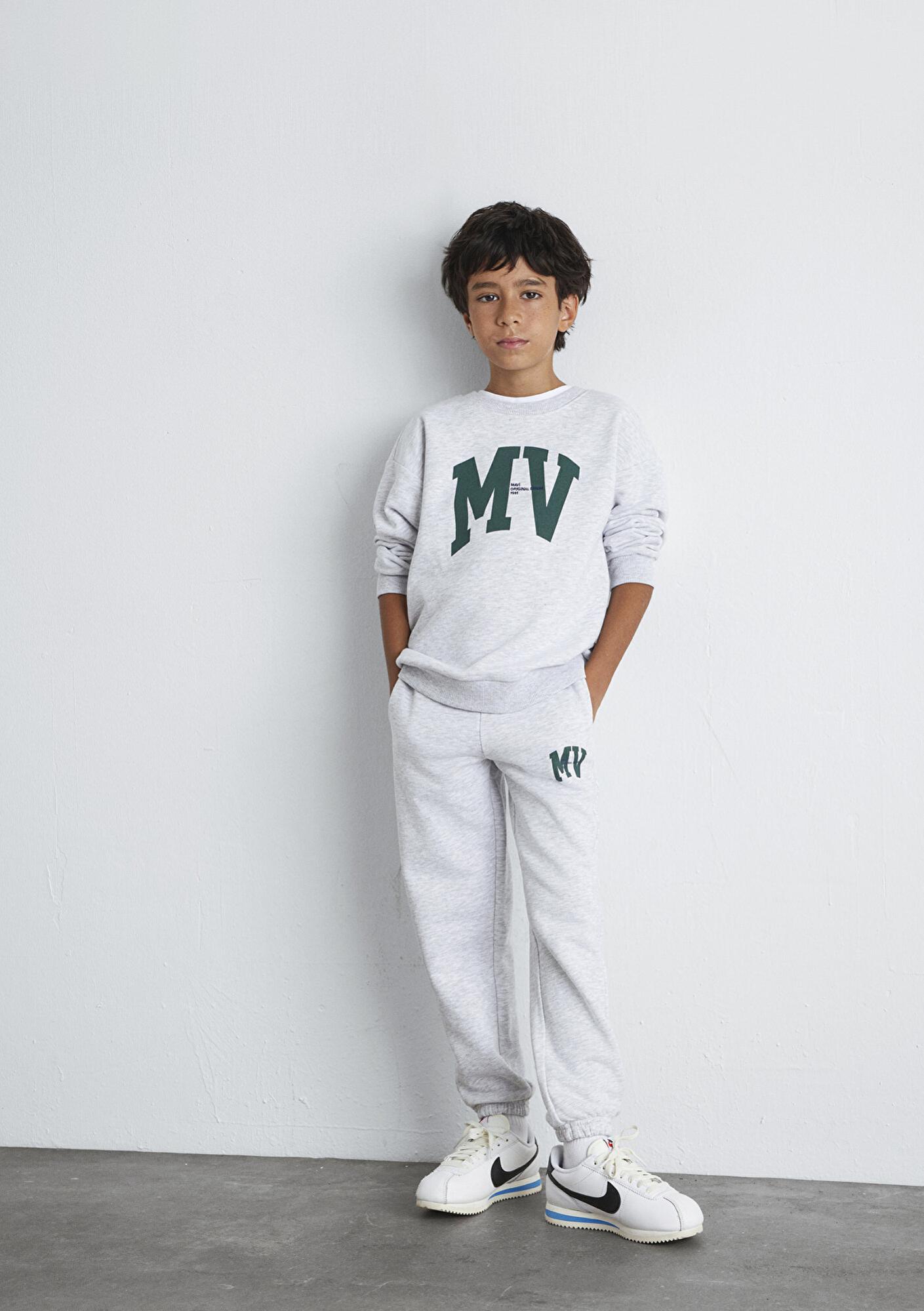 Mavi MV Baskılı Gri Eşofman Altı 6010010-88467