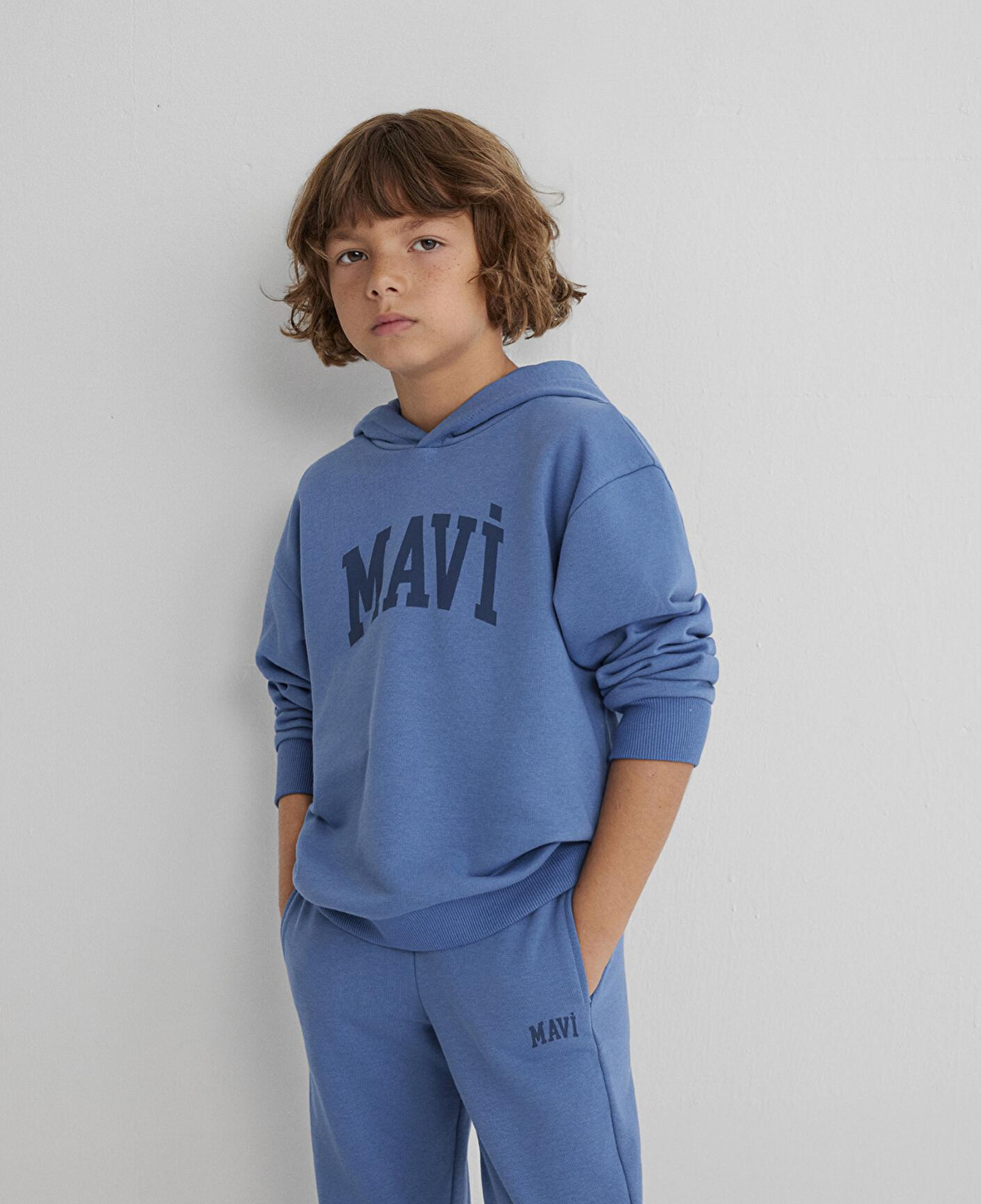 Mavi Mavi Logo Baskılı Mavi Sweatshirt 6S10143-83767