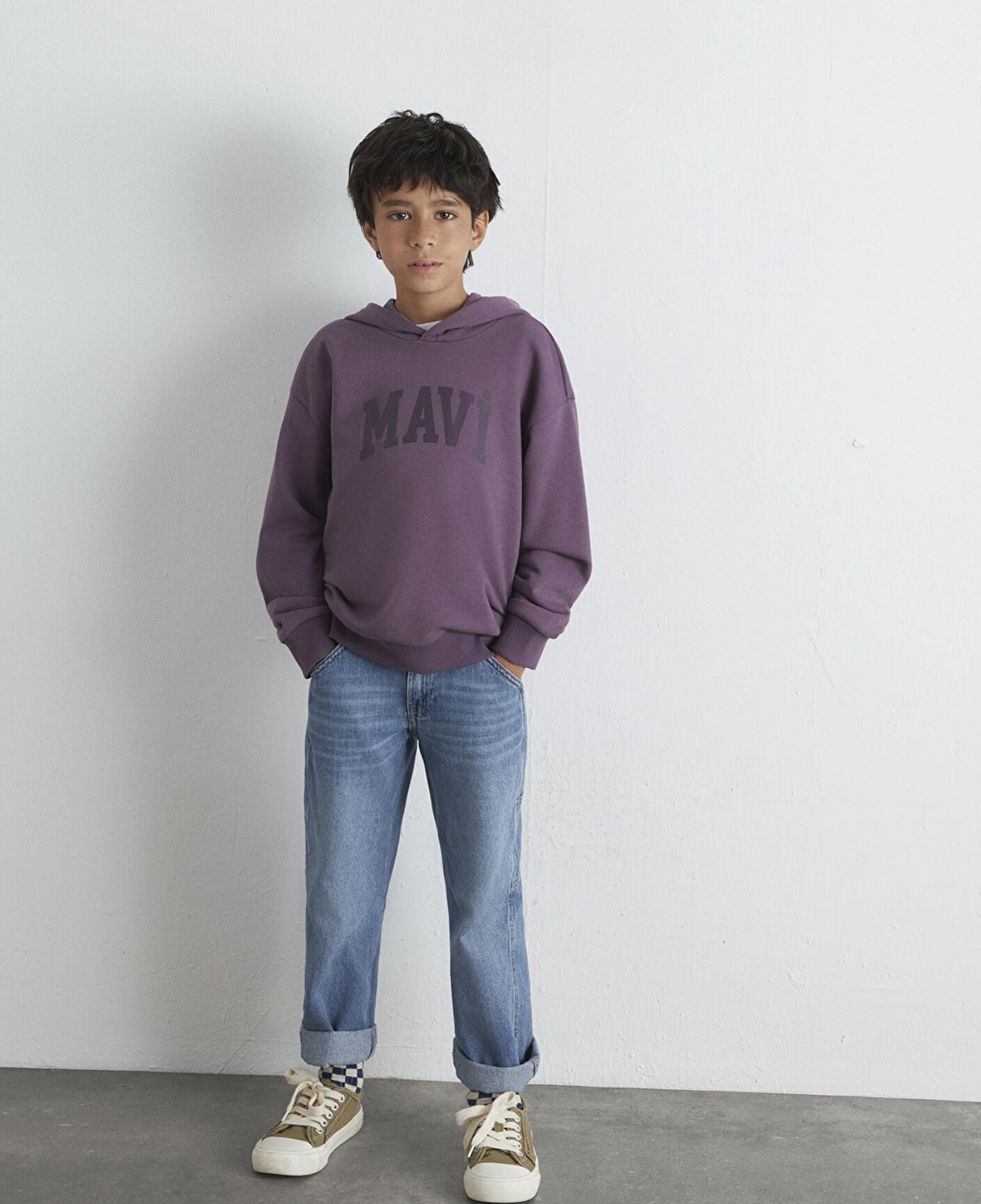 Mavi Mavi Logo Baskılı Mor Sweatshirt 6S10143-70656