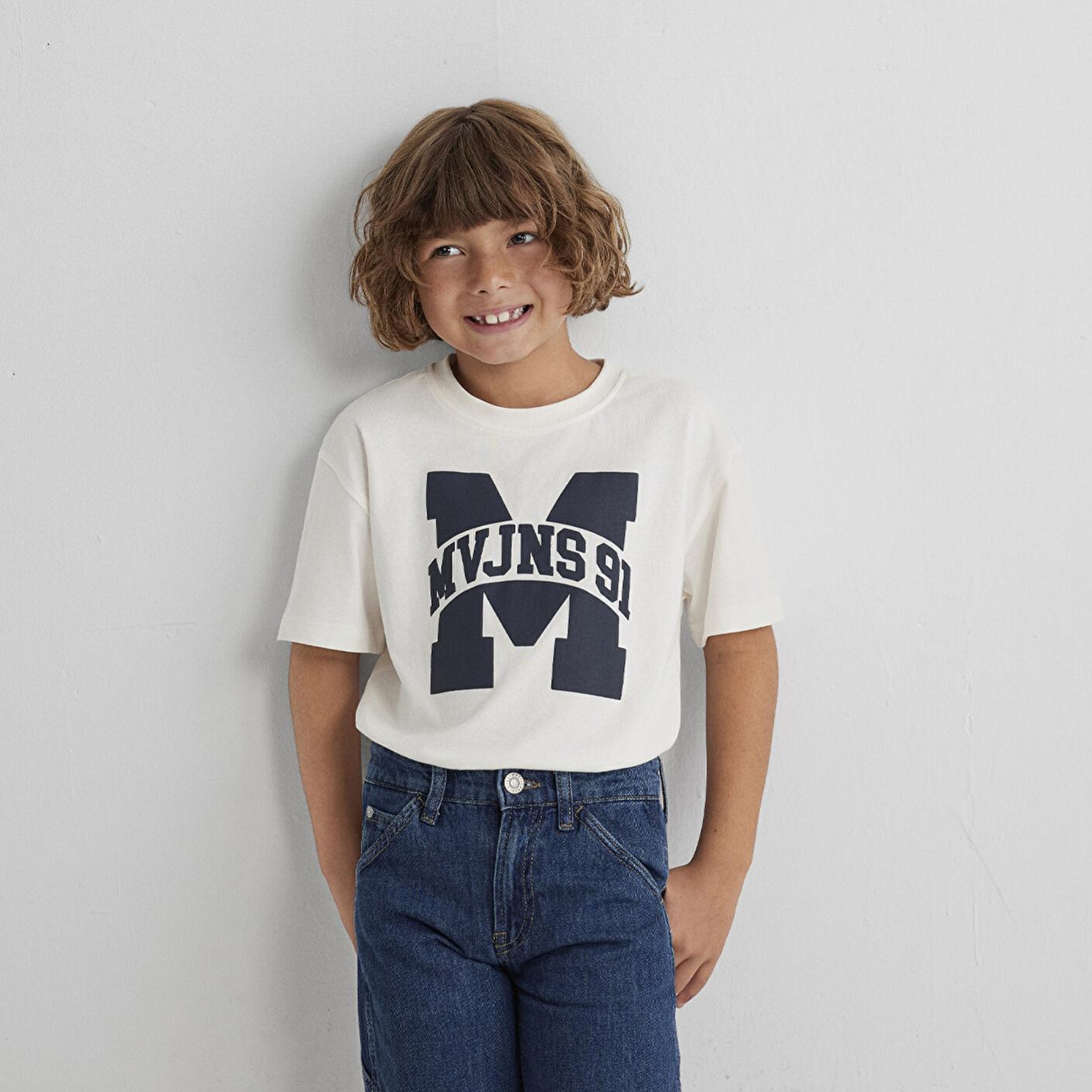 Mavi MVJNS 91 Baskılı Ekru Tişört Loose Fit / Bol Rahat Kesim 6610368-70057