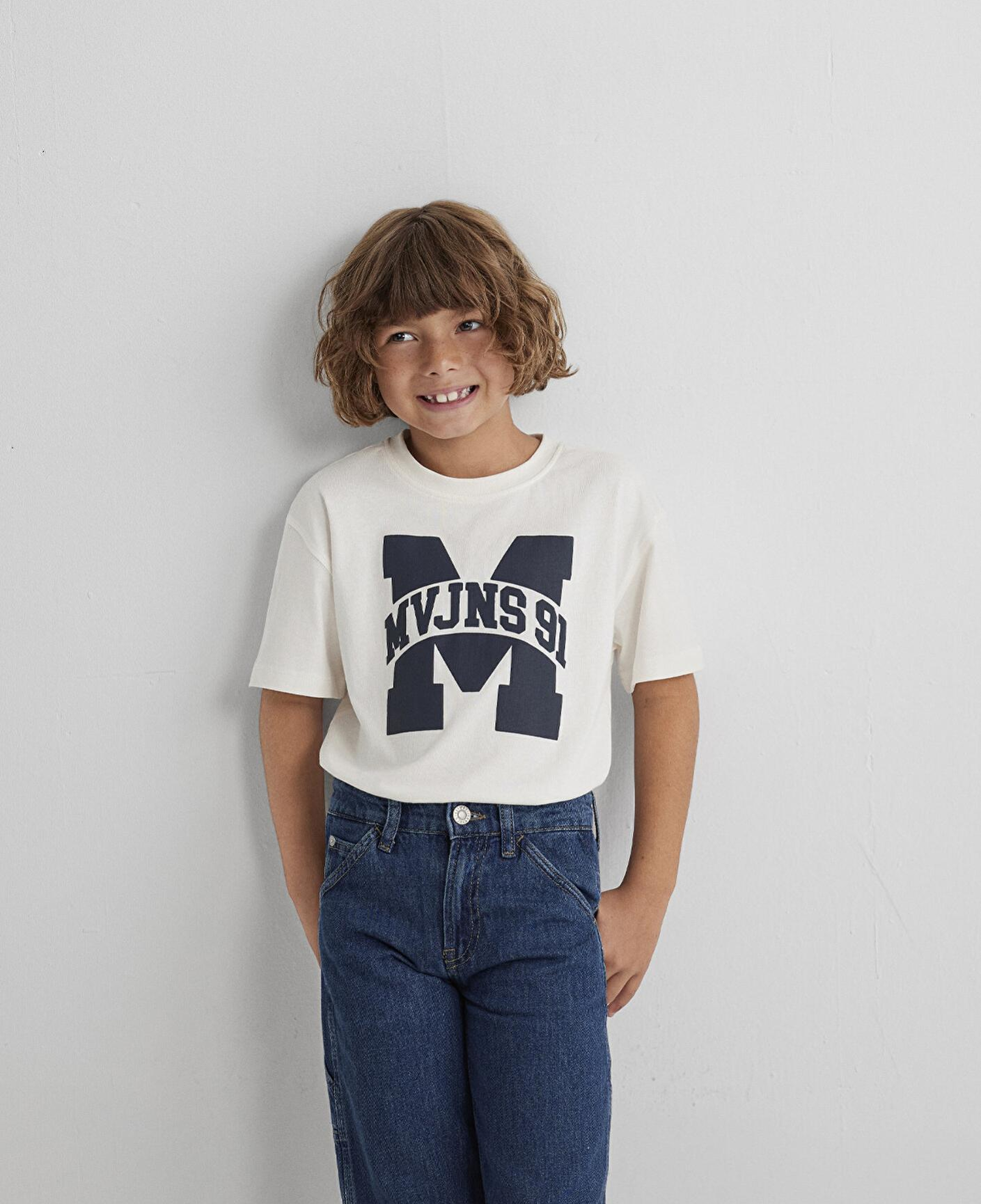 Mavi MVJNS 91 Baskılı Ekru Tişört Loose Fit / Bol Rahat Kesim 6610368-70057