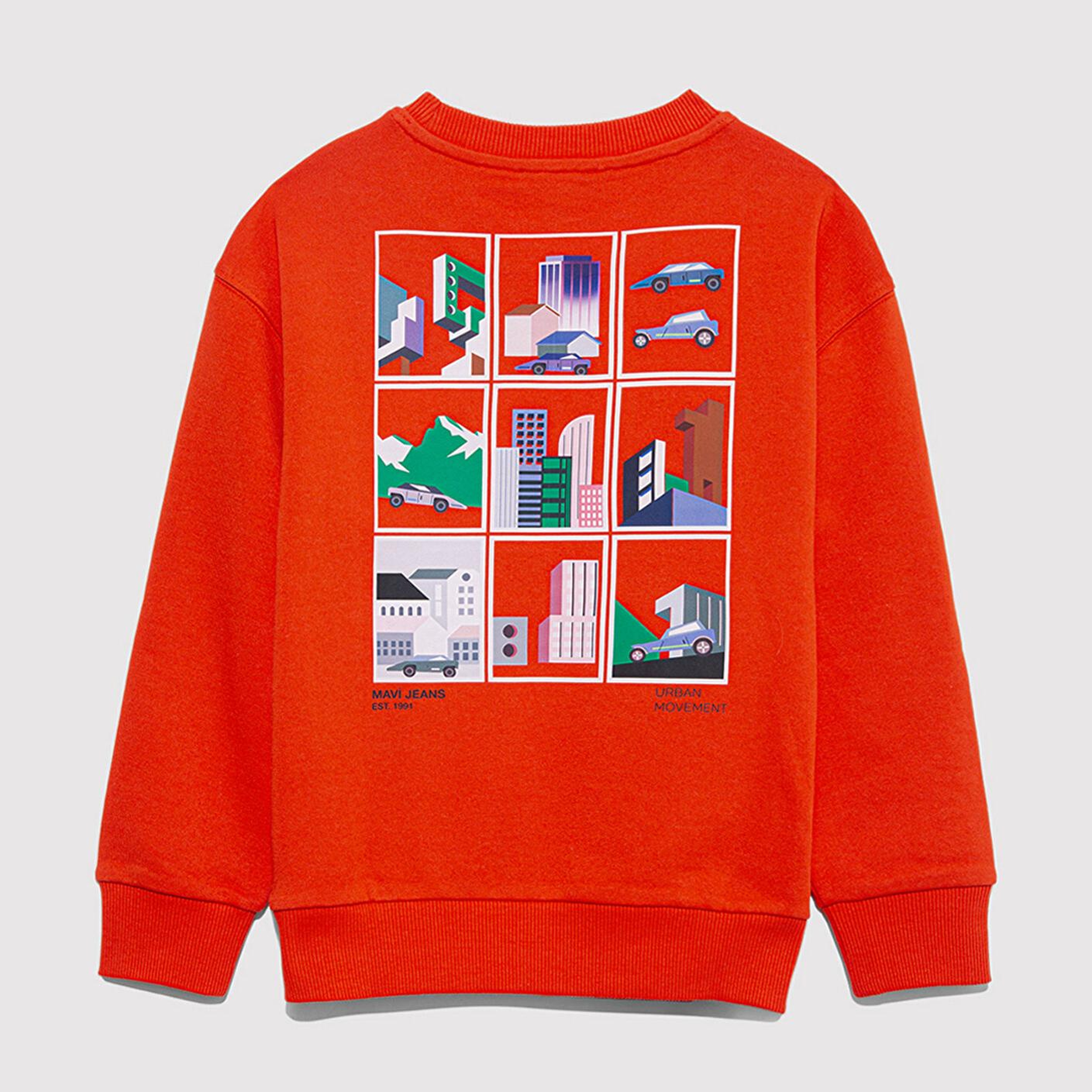 Mavi Araba Baskılı Turuncu Sweatshirt 6S10125-88523