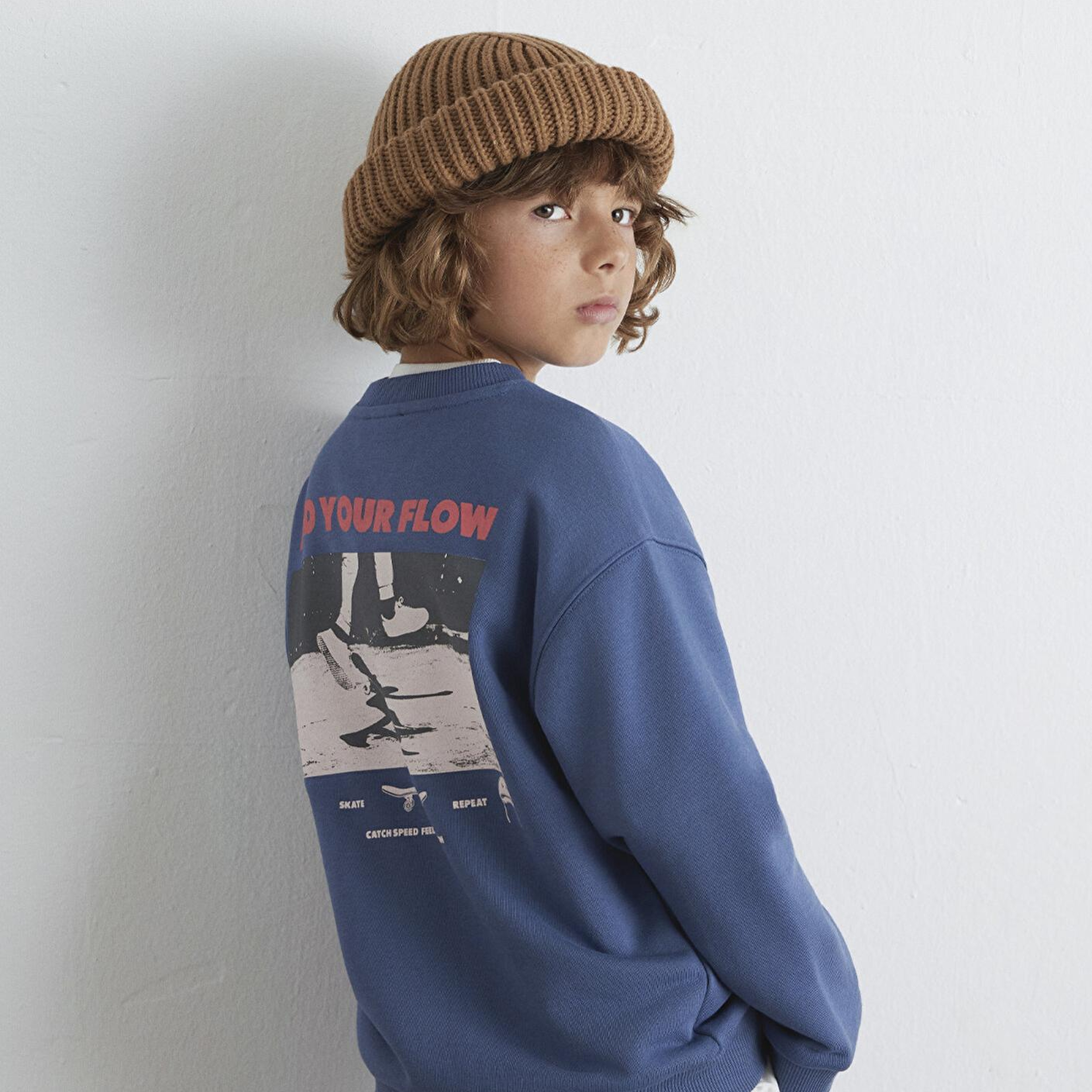 Mavi Baskılı Mavi Sweatshirt 6S10128-86702