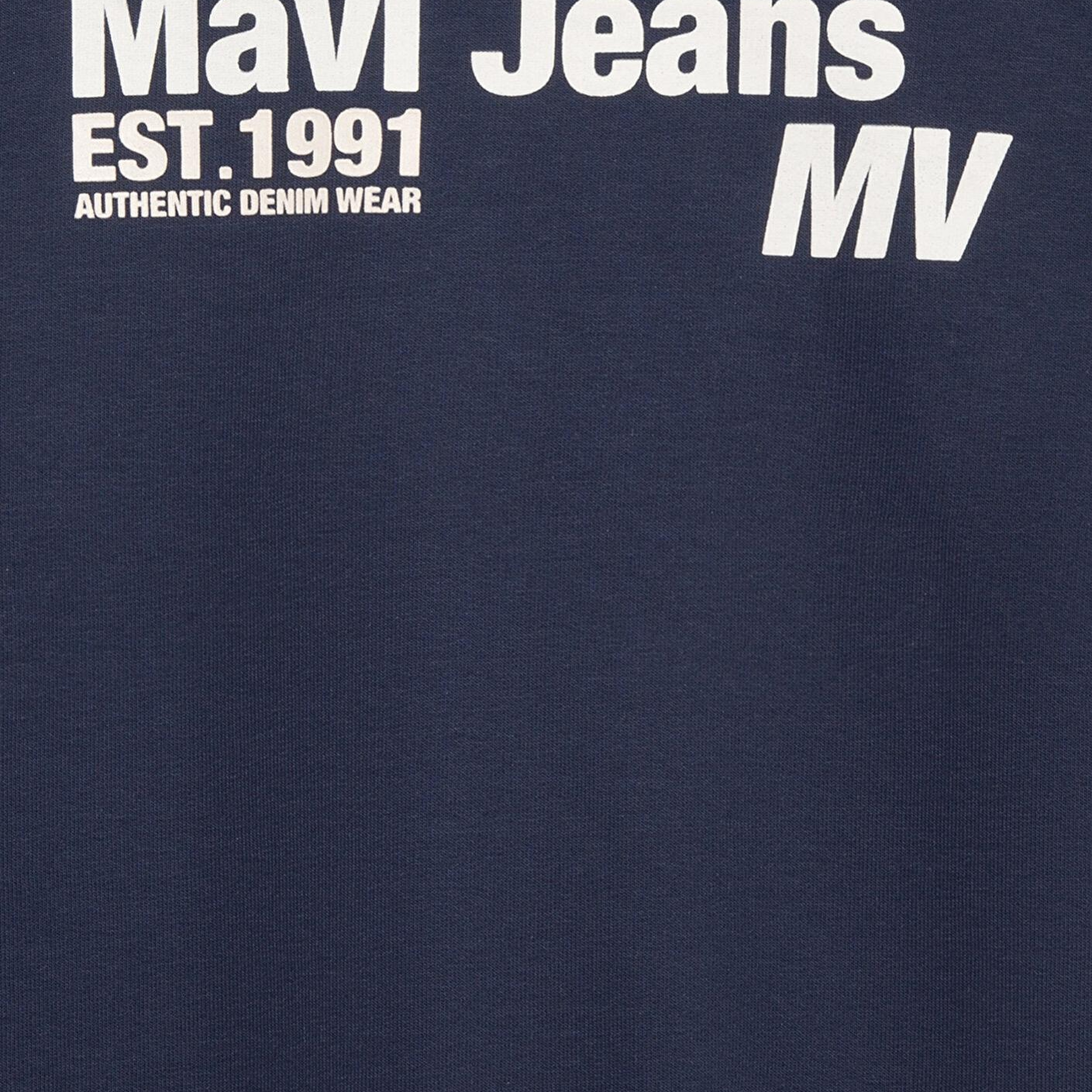 Mavi Mavi Jeans Baskılı Kapüşonlu Lacivert Sweatshirt 6S10141-82318