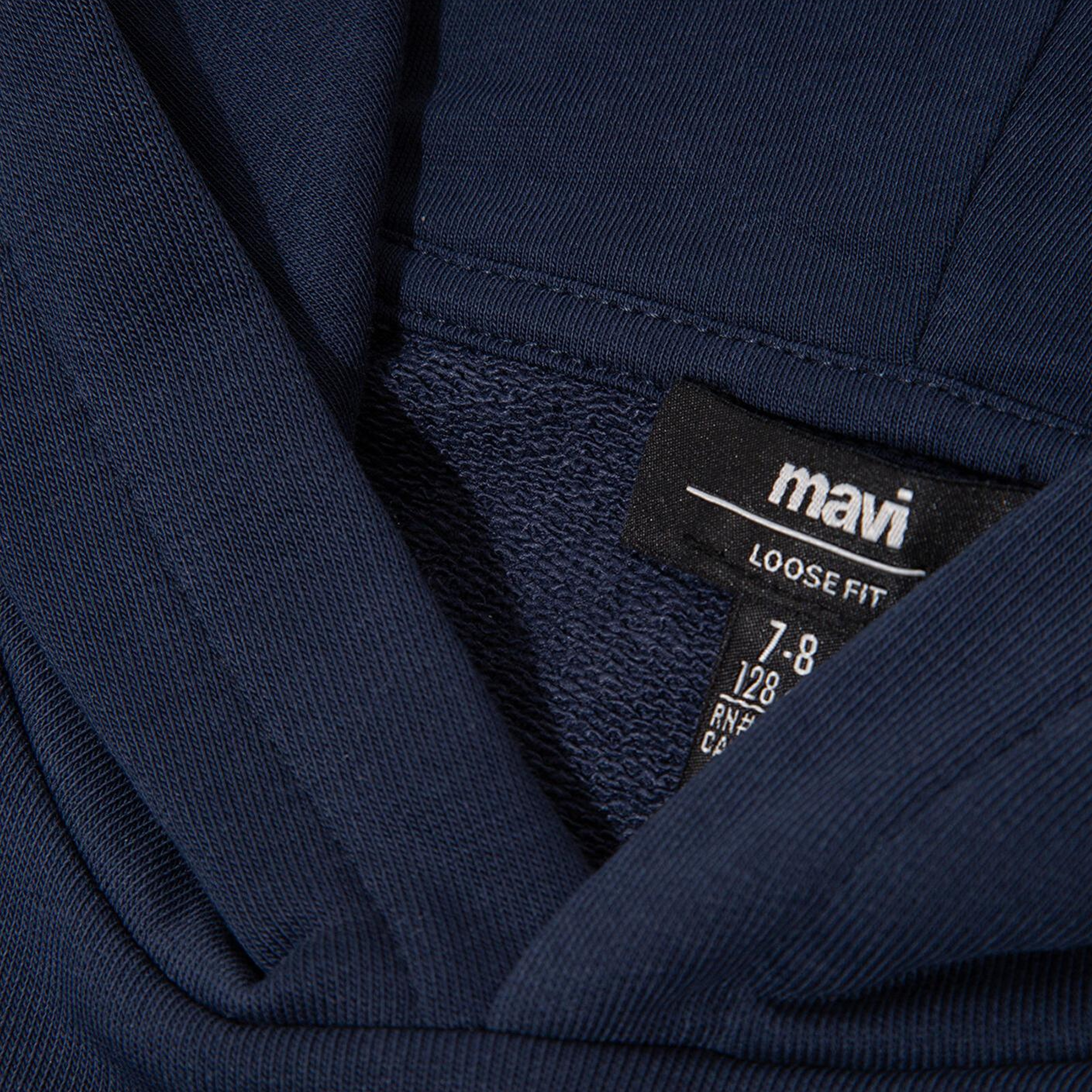 Mavi Mavi Jeans Baskılı Kapüşonlu Lacivert Sweatshirt 6S10141-82318