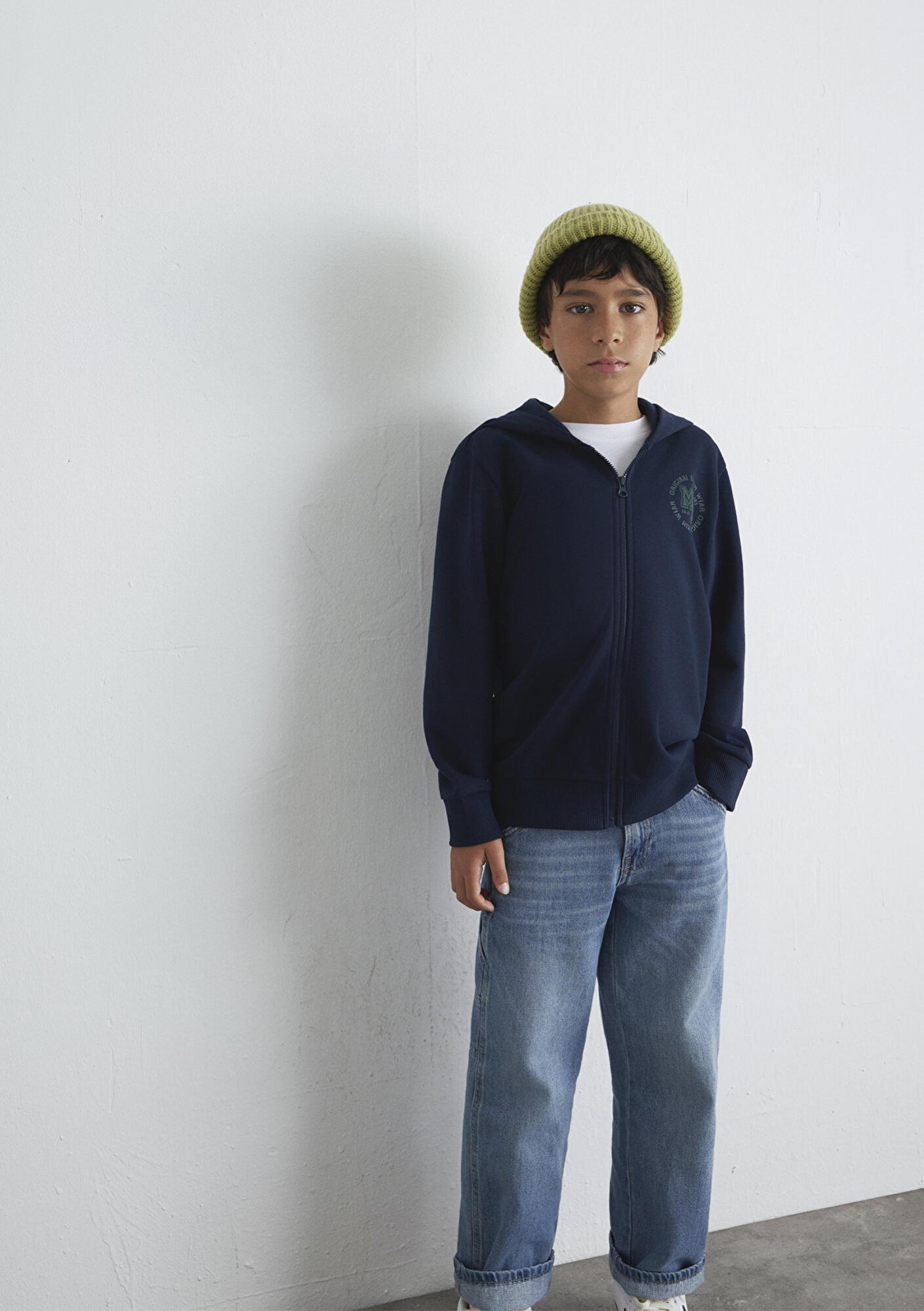 Mavi MJ Baskılı Lacivert Sweatshirt 6S10127-82318