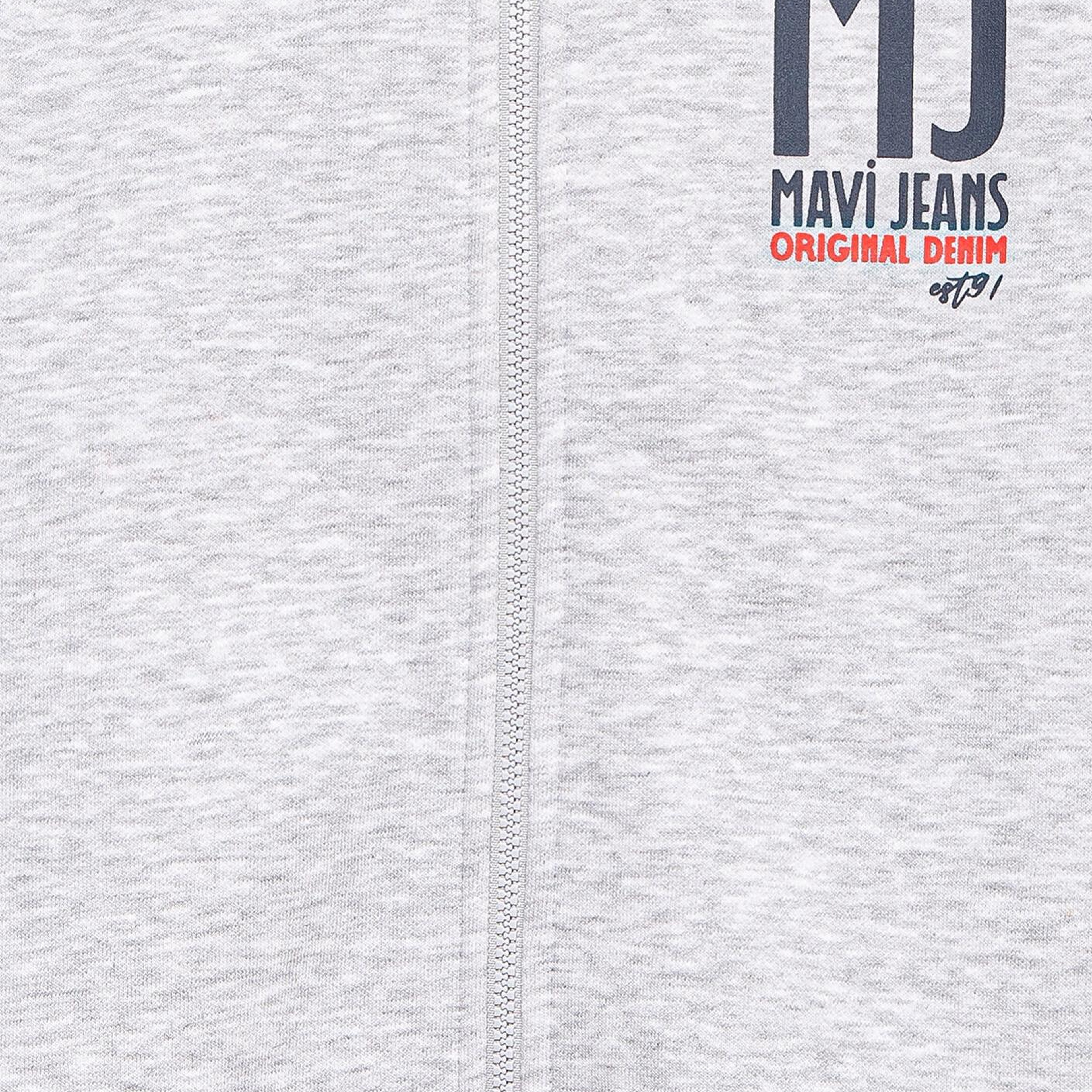 Mavi MJ Baskılı Kapüşonlu Gri Sweatshirt 6S10138-88467
