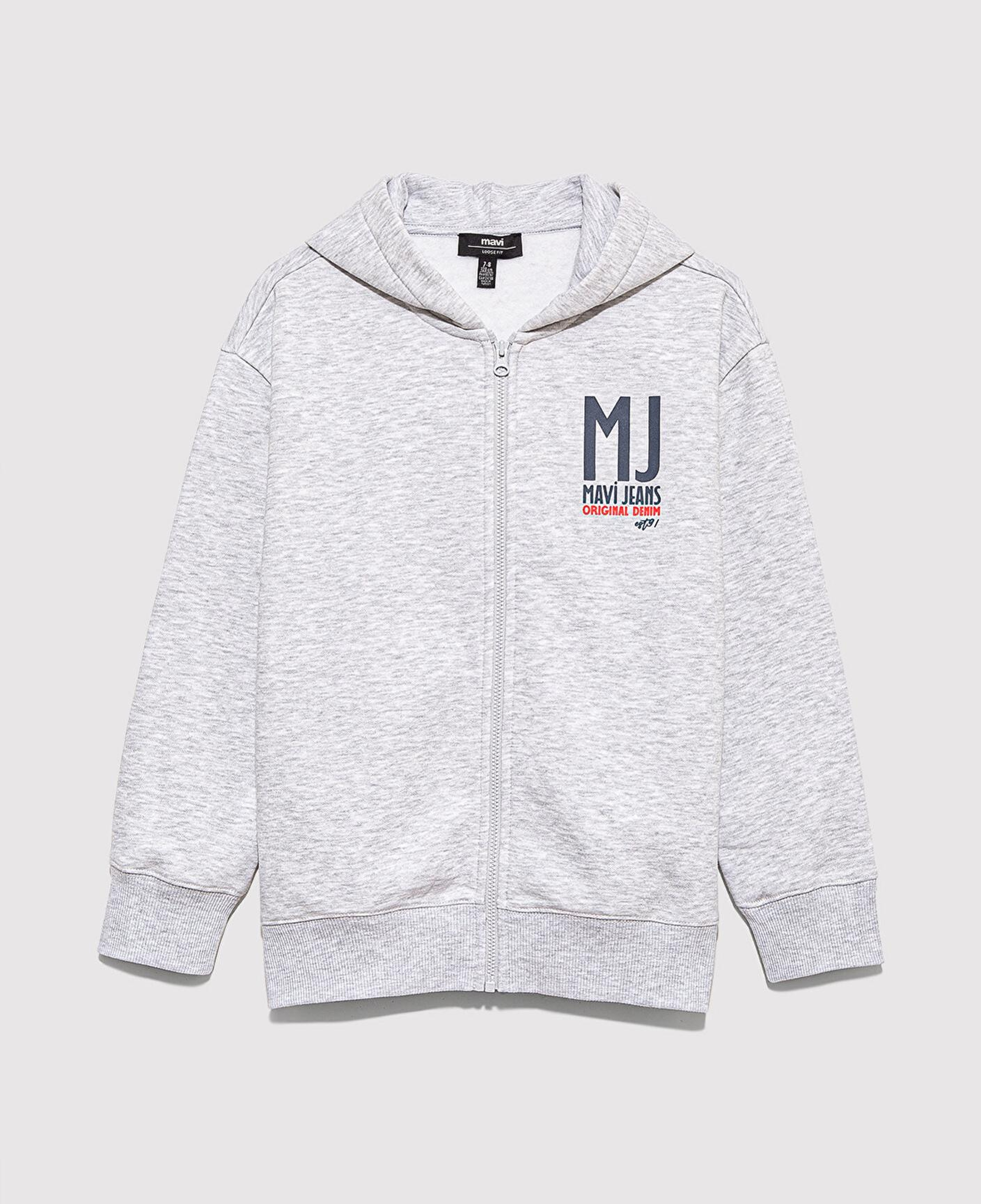 Mavi MJ Baskılı Kapüşonlu Gri Sweatshirt 6S10138-88467