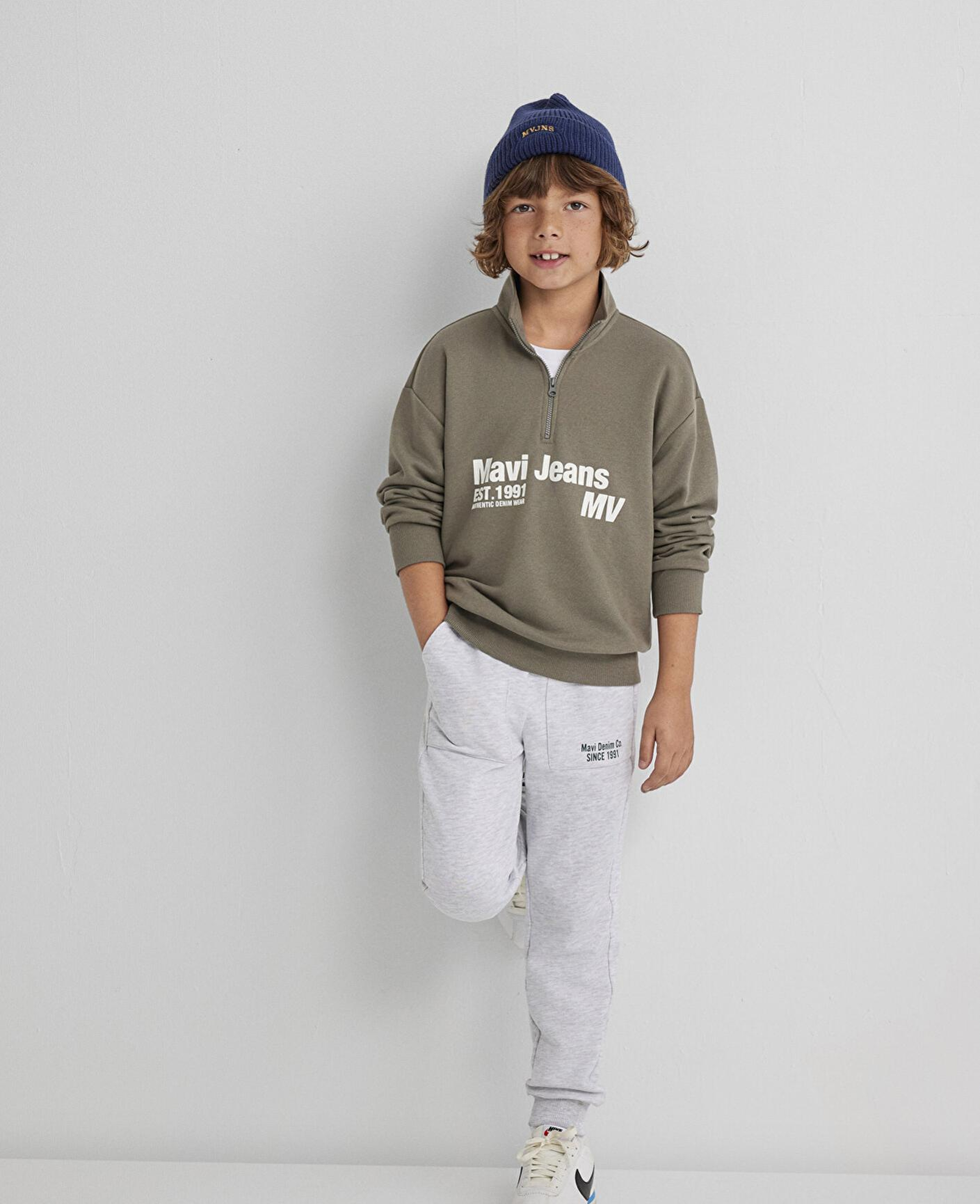 Mavi Baskılı Gri Eşofman Altı 6010021-88467