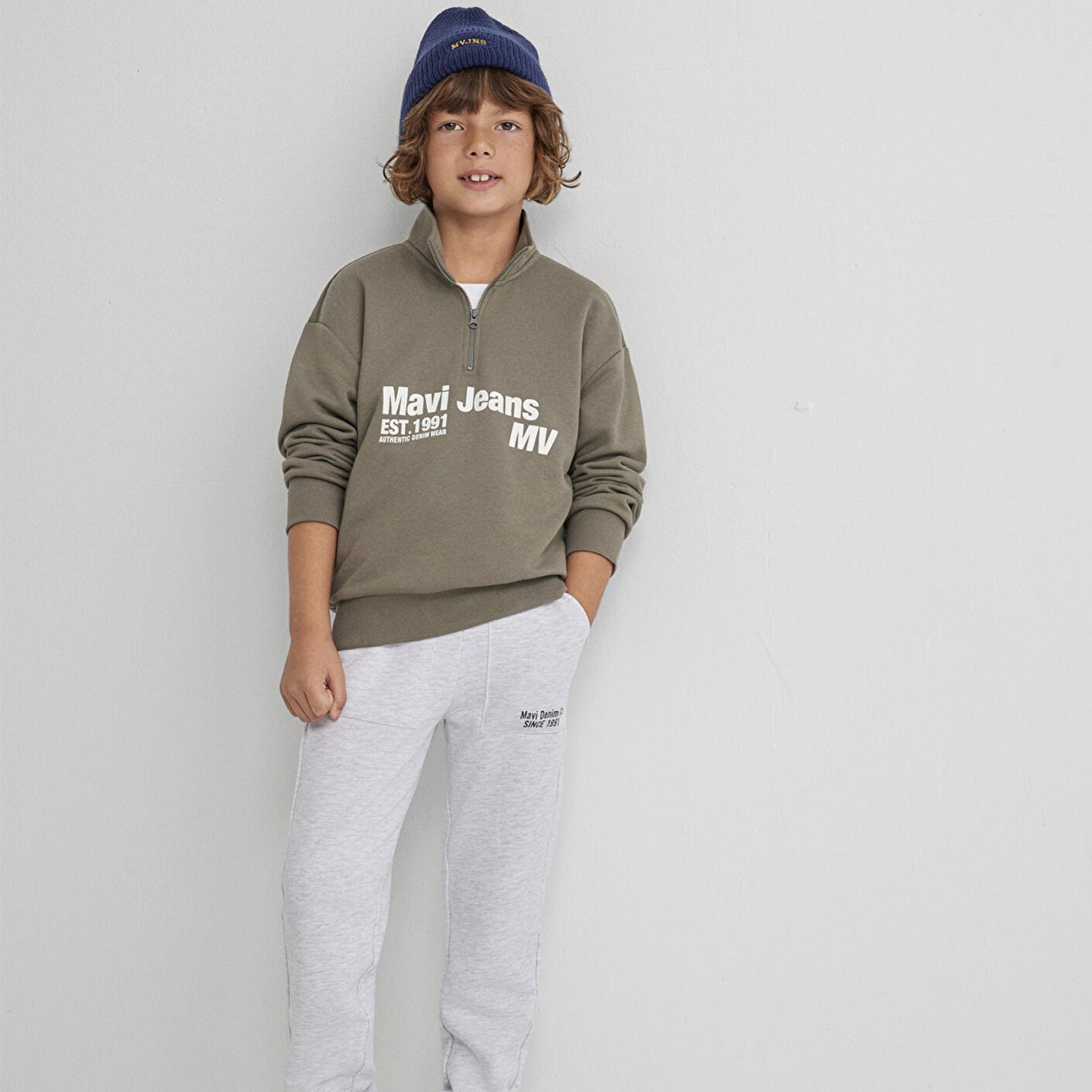 Mavi Baskılı Gri Eşofman Altı 6010021-88467