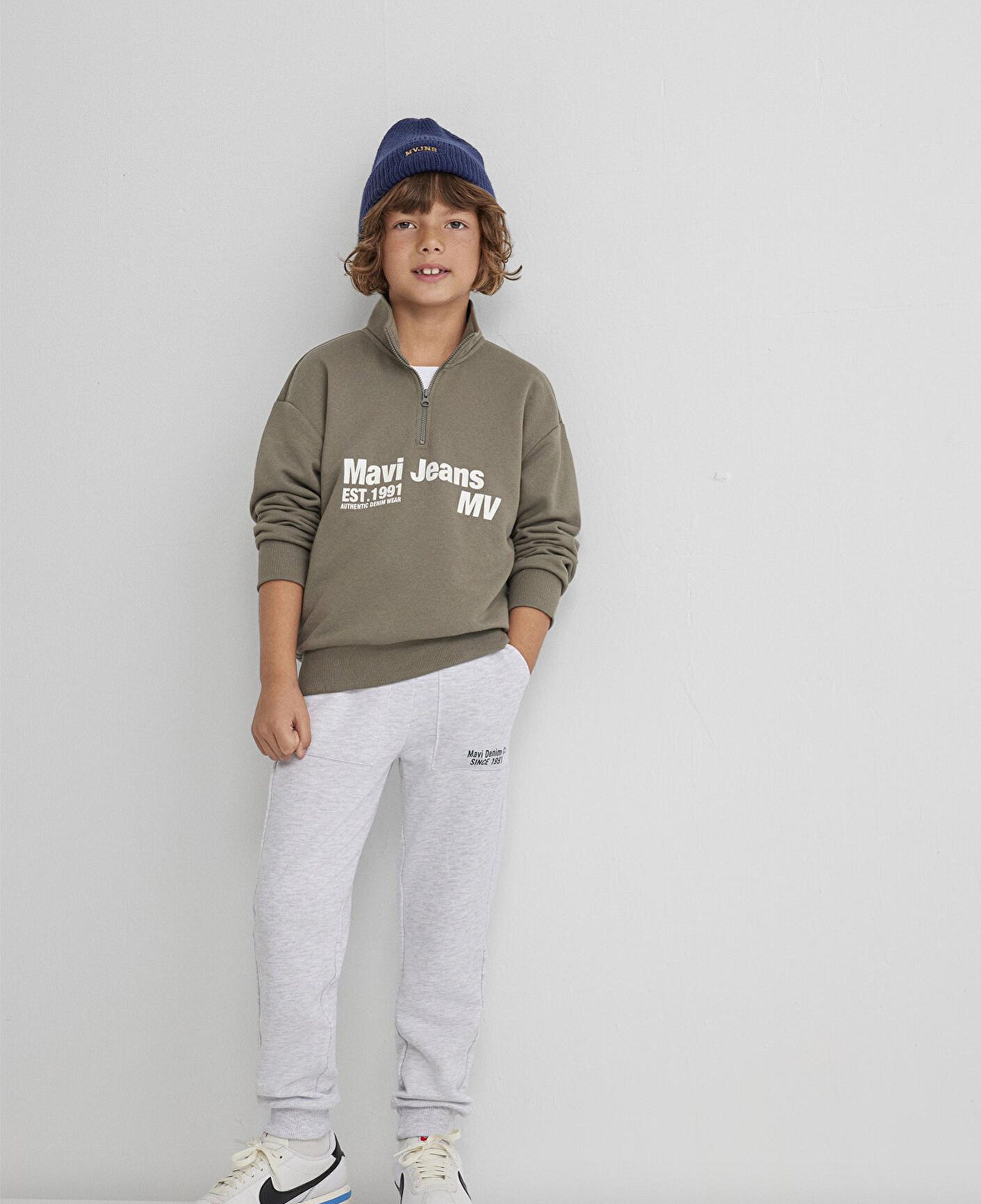 Mavi Baskılı Gri Eşofman Altı 6010021-88467