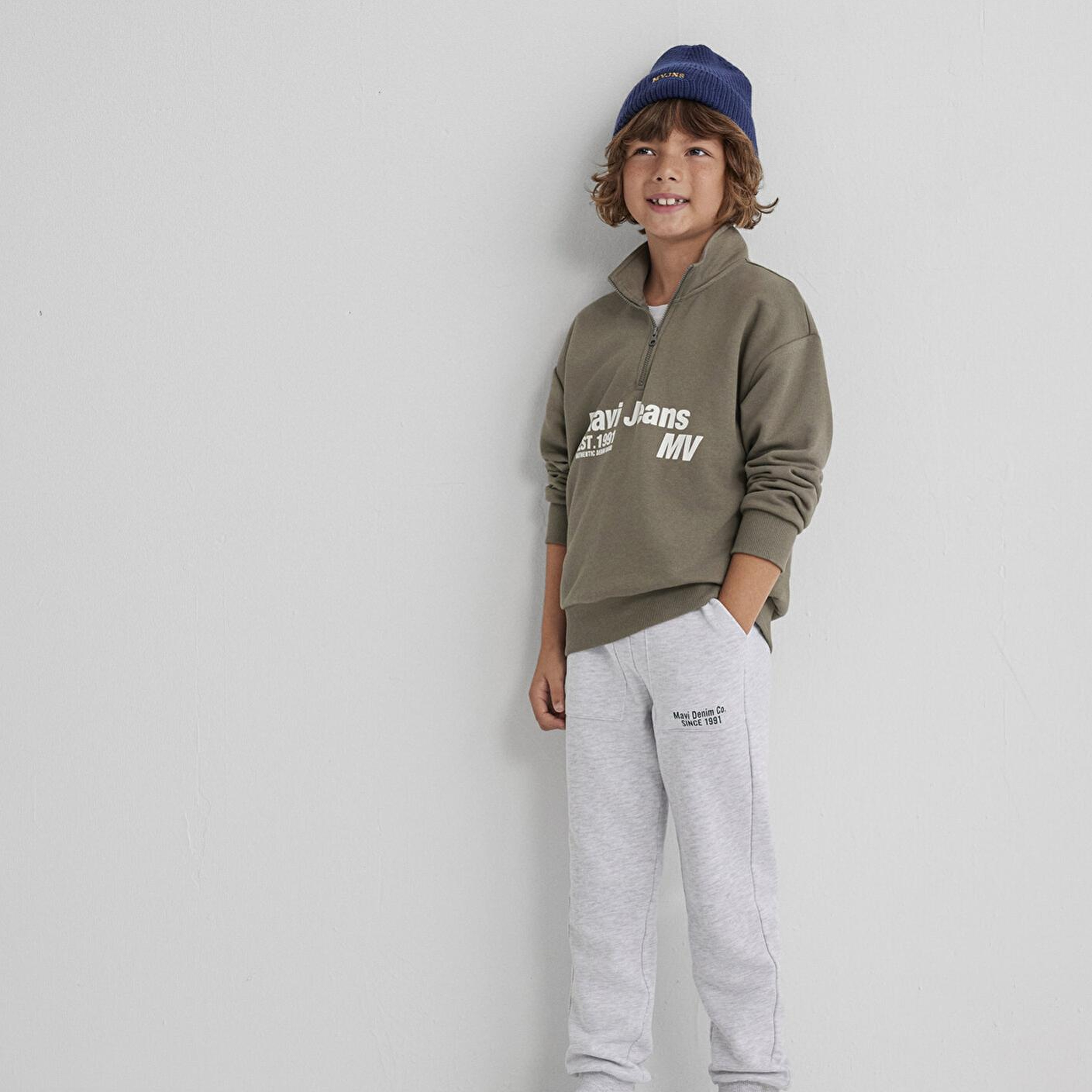 Mavi Baskılı Gri Eşofman Altı 6010021-88467