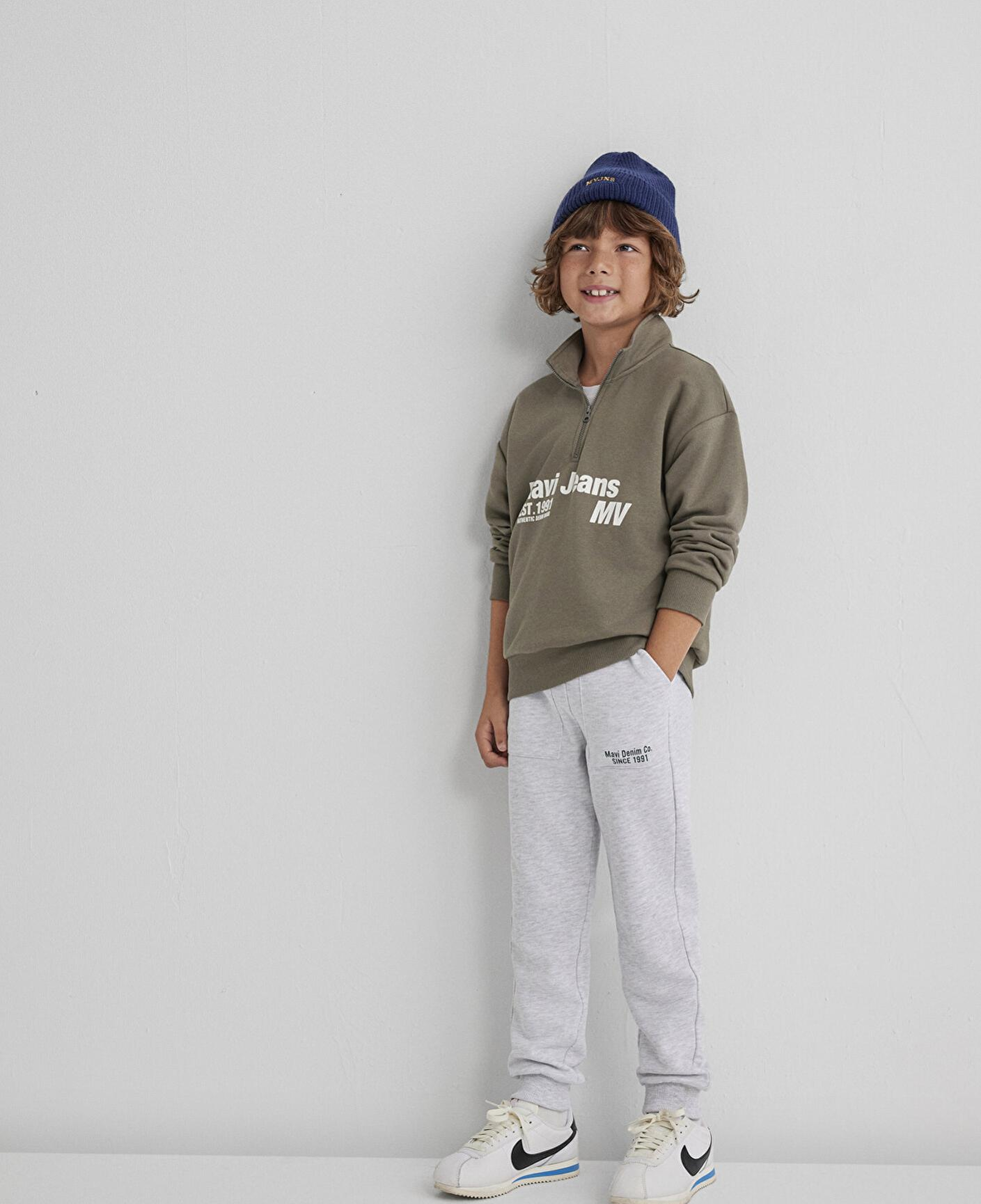 Mavi Baskılı Gri Eşofman Altı 6010021-88467