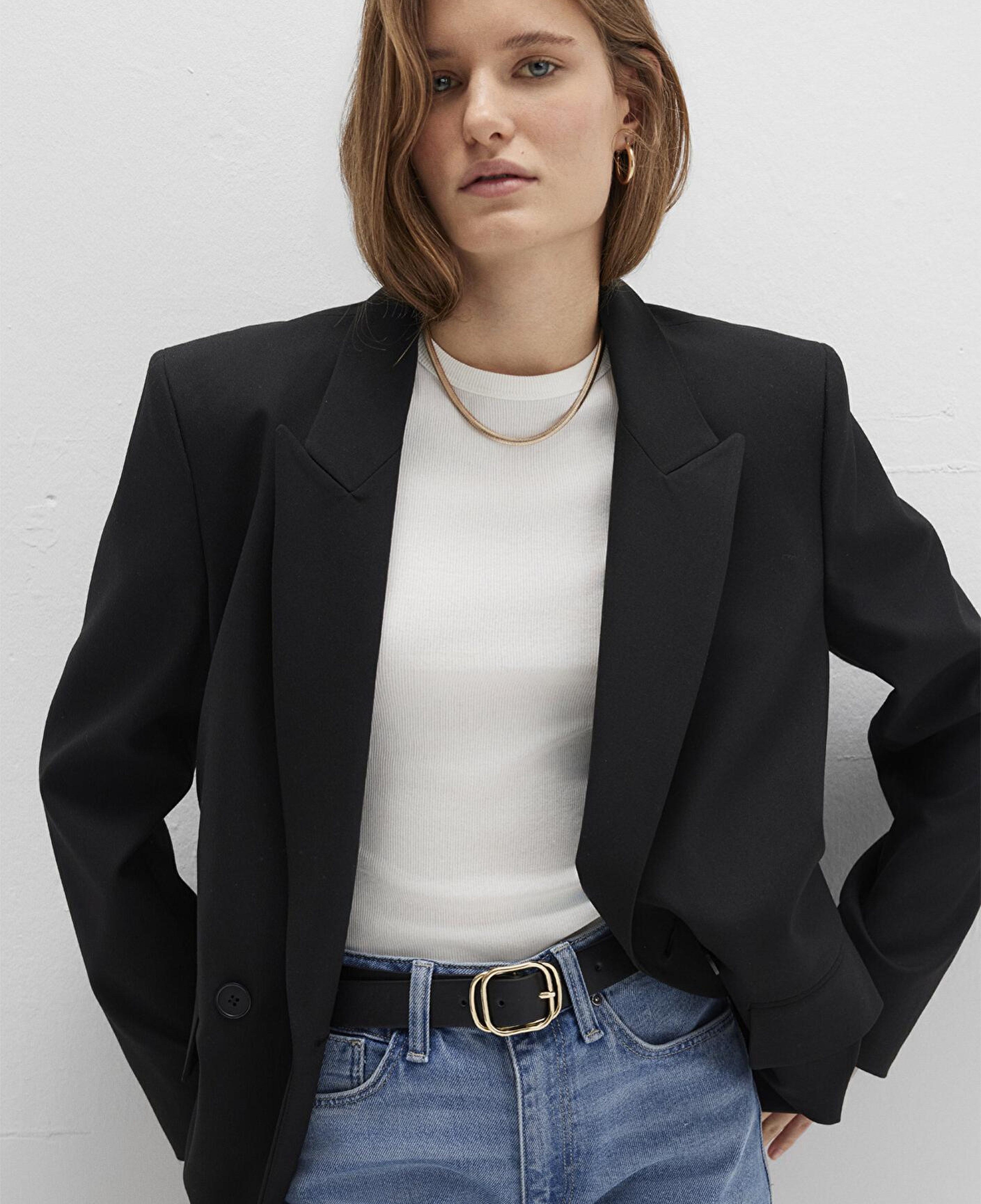 Mavi Siyah Suni Deri Kemer 1913583-900