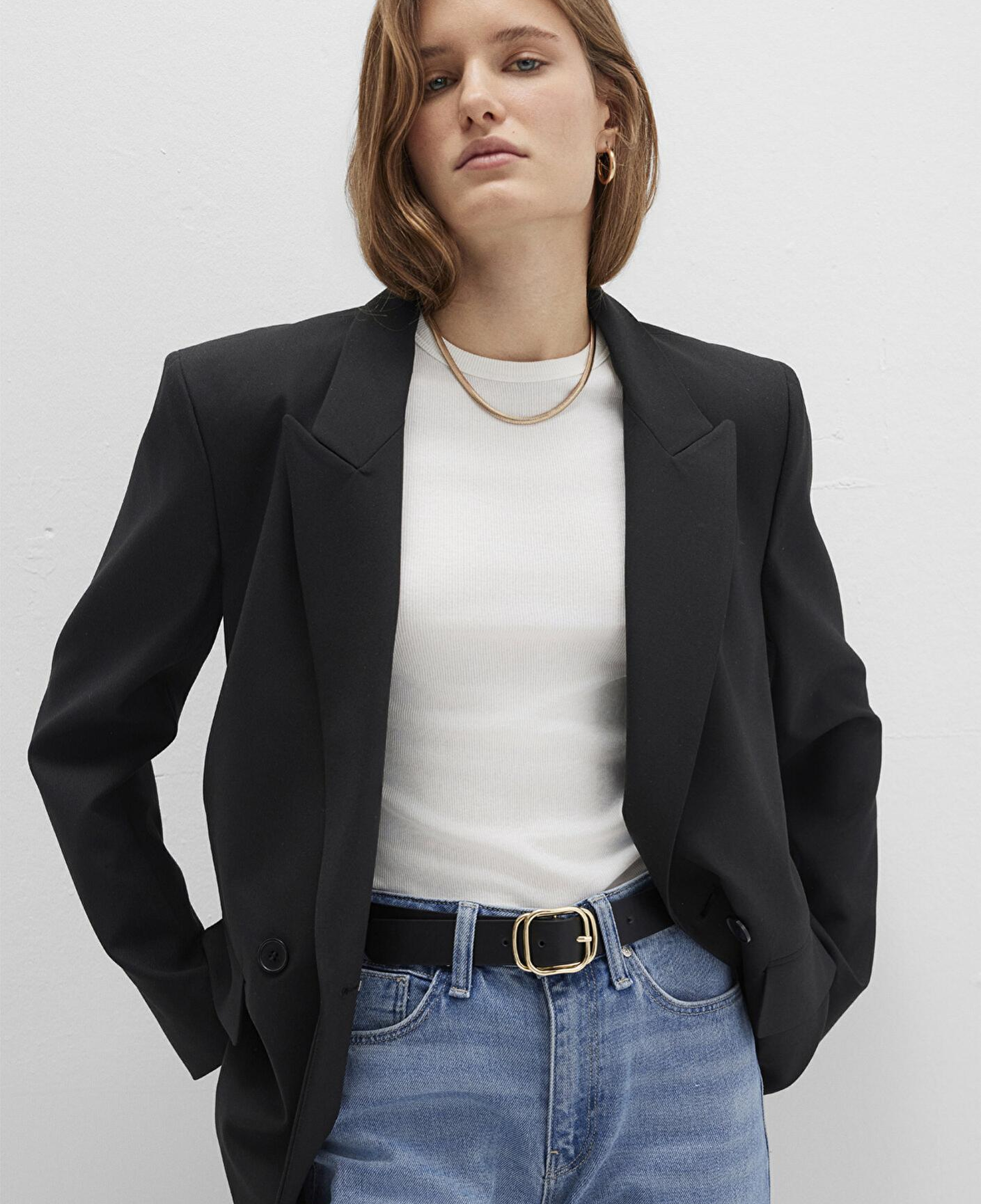 Mavi Siyah Suni Deri Kemer 1913583-900